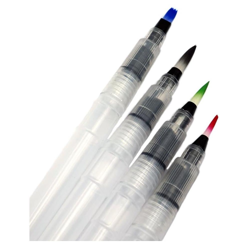 Set de 4 Pinceles de Acuarela ERCENTURY - Punta Plana y Diferentes Tamaños