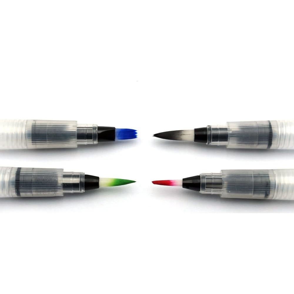 Set de 4 Pinceles de Acuarela ERCENTURY - Punta Plana y Diferentes Tamaños