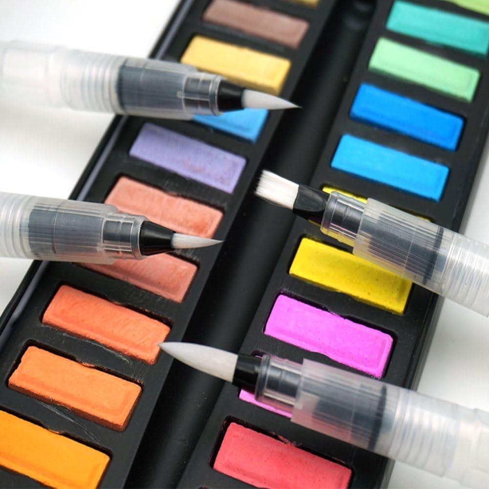 Set de 4 Pinceles de Acuarela ERCENTURY - Punta Plana y Diferentes Tamaños