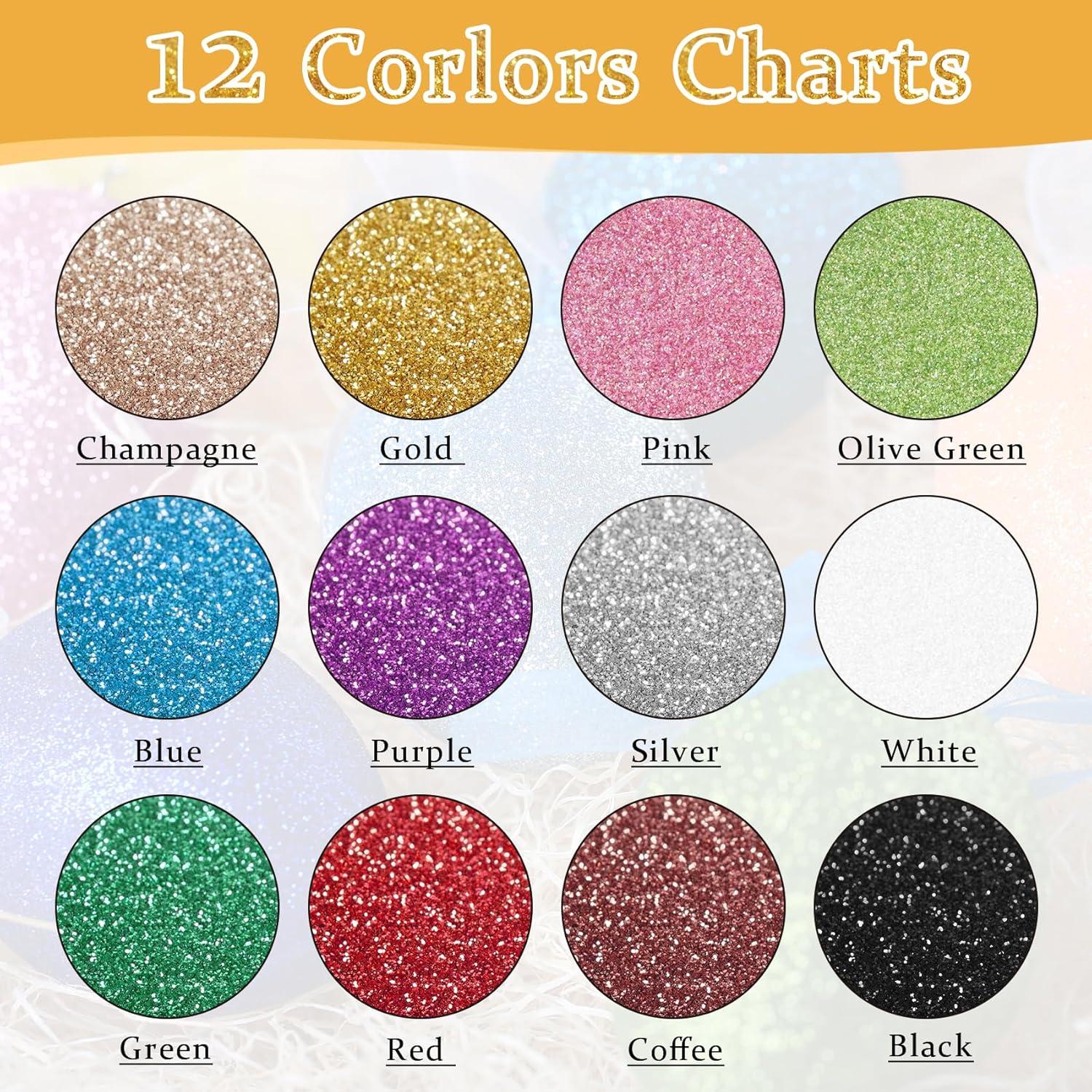 Set de 12 Colores de Brillantina Fina PIXGLITTER 192.78 g