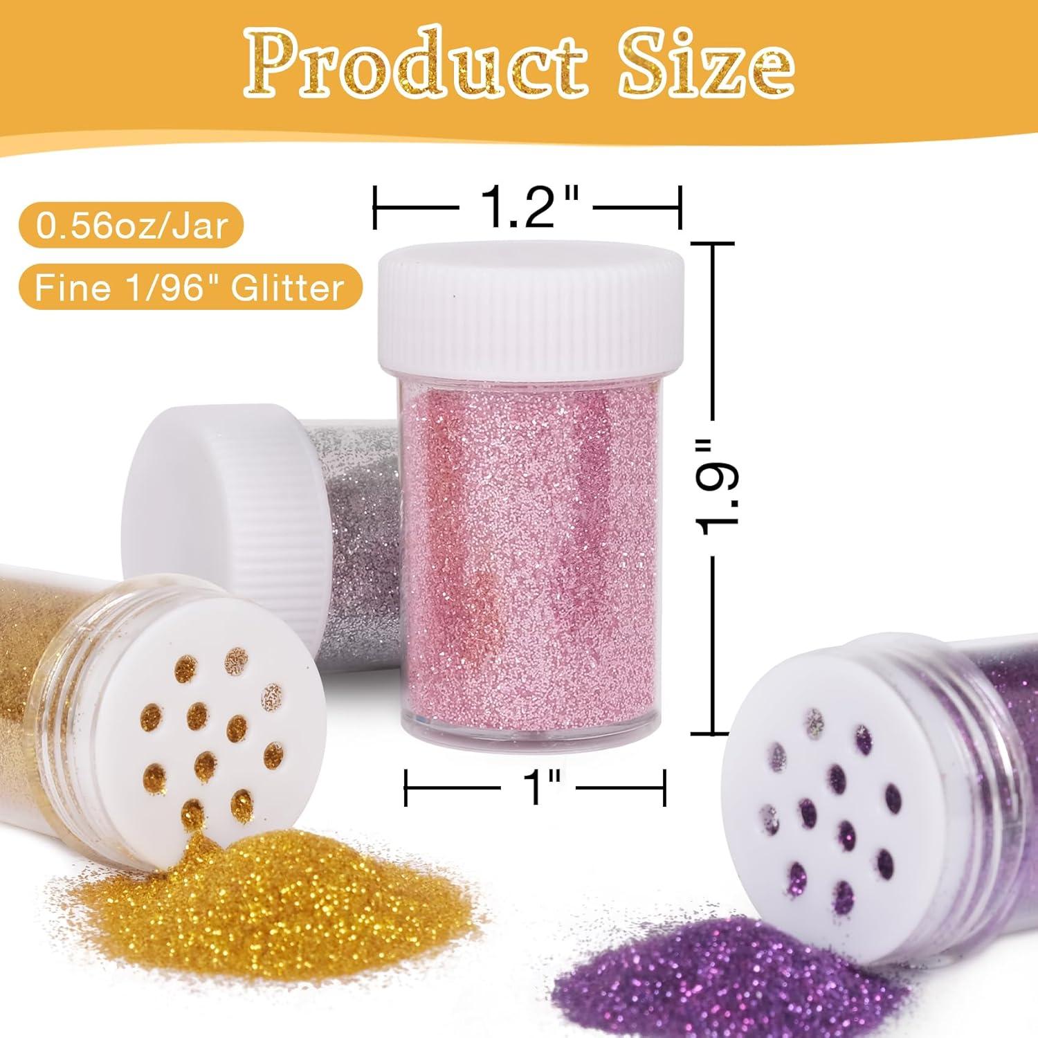 Set de 12 Colores de Brillantina Fina PIXGLITTER 192.78 g