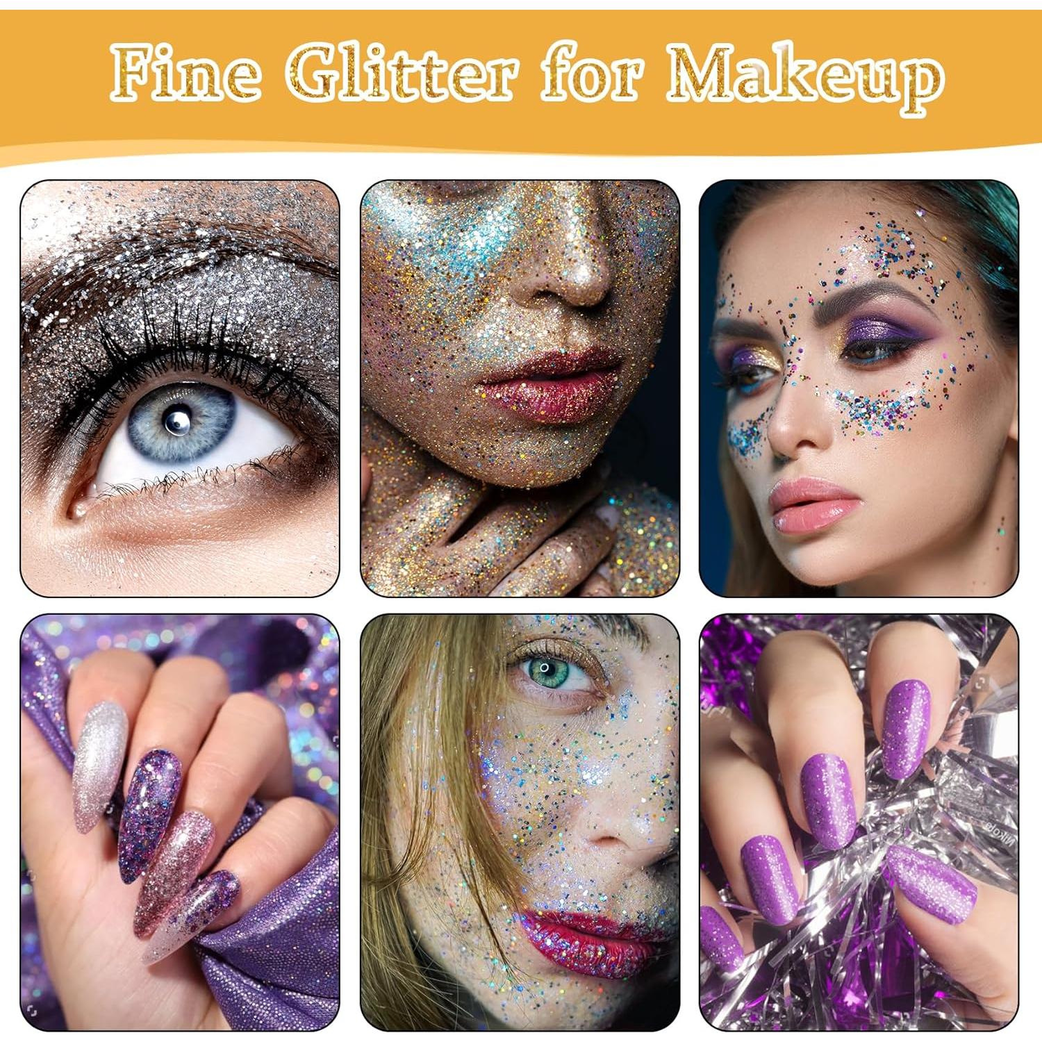 Set de 12 Colores de Brillantina Fina PIXGLITTER 192.78 g