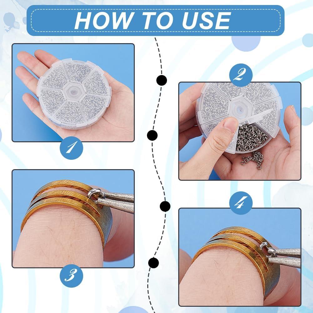 Anillos de Salto Abiertos PH PandaHall 4mm Acero Inoxidable 2400pcs