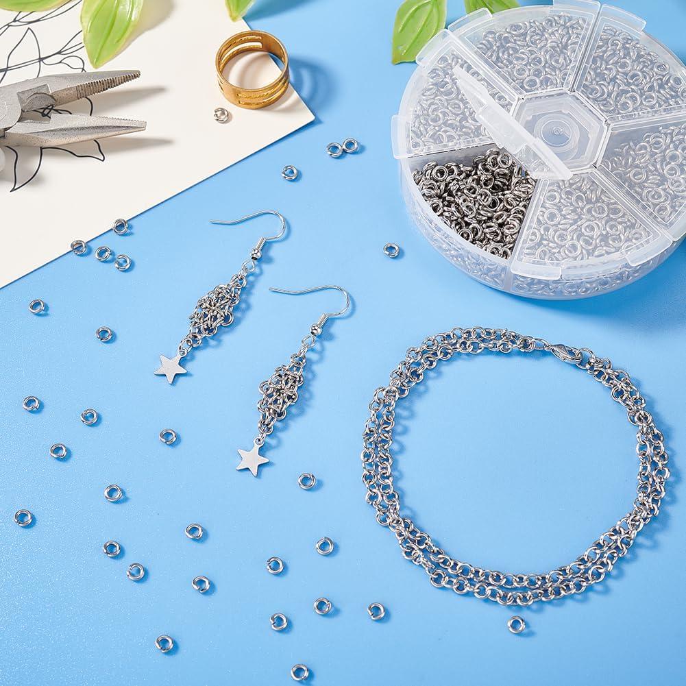 Anillos de Salto Abiertos PH PandaHall 4mm Acero Inoxidable 2400pcs