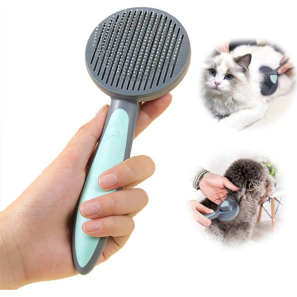 Cepillo Autolimpiante para Gatos y Perros PAKEWAY Verde