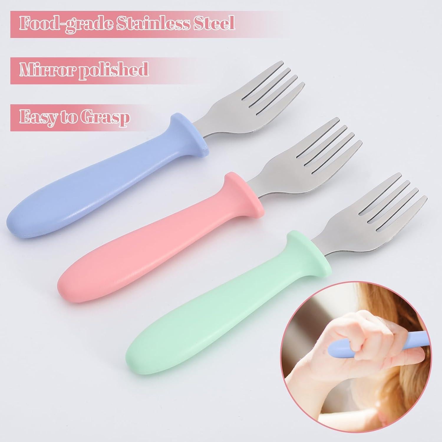 Juego de 6 Tenedores de Acero Inoxidable Pimoys para Niños