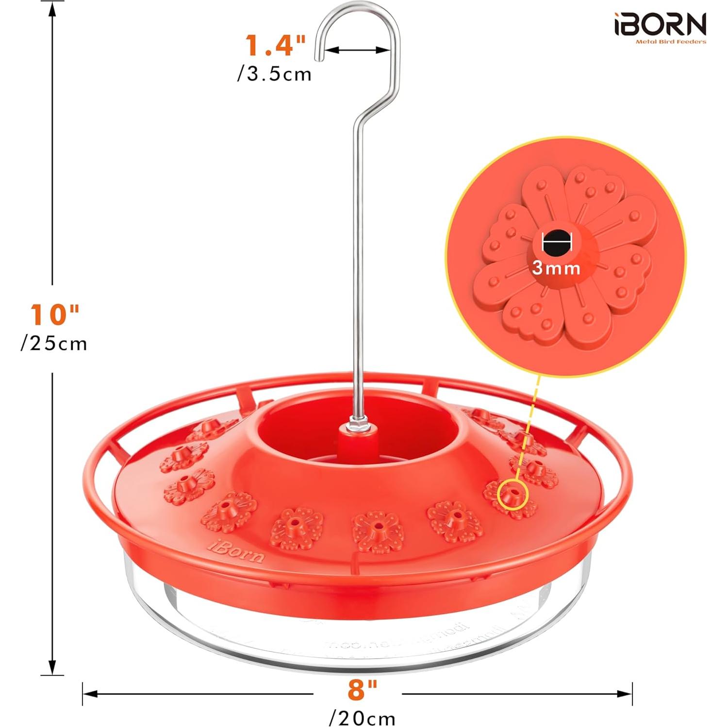 Alimentador de Colibrí iBorn 13 oz Rojo a Prueba de Abejas