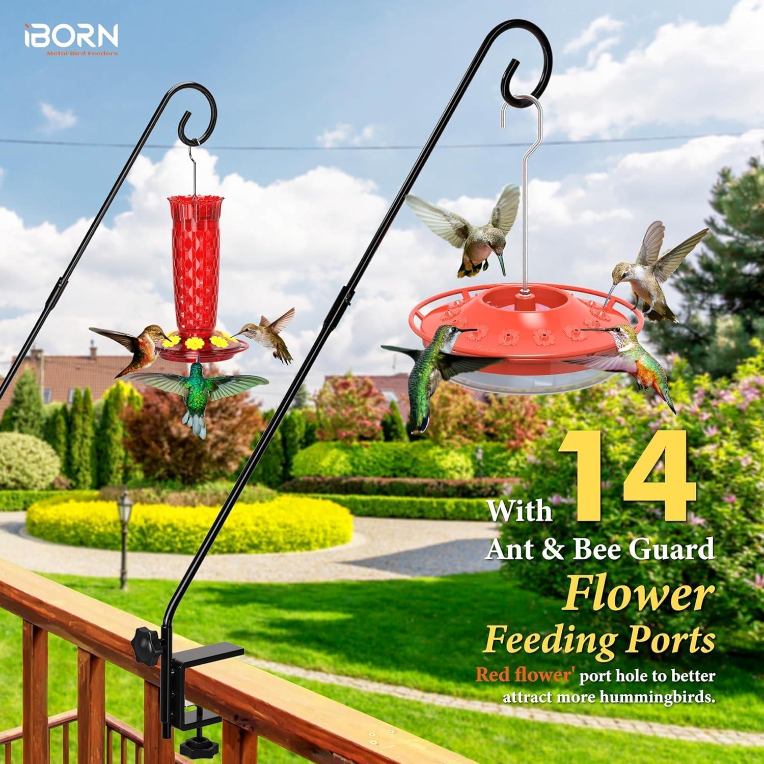 Alimentador de Colibrí iBorn 13 oz Rojo a Prueba de Abejas