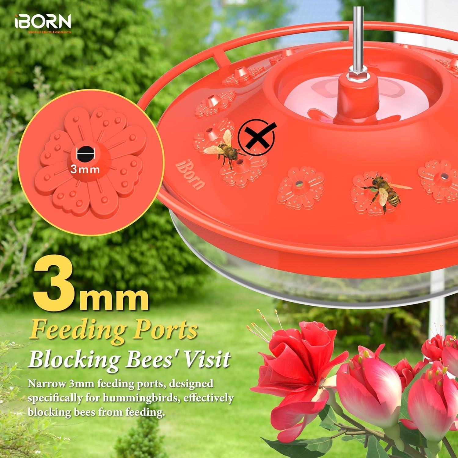 Alimentador de Colibrí iBorn 13 oz Rojo a Prueba de Abejas