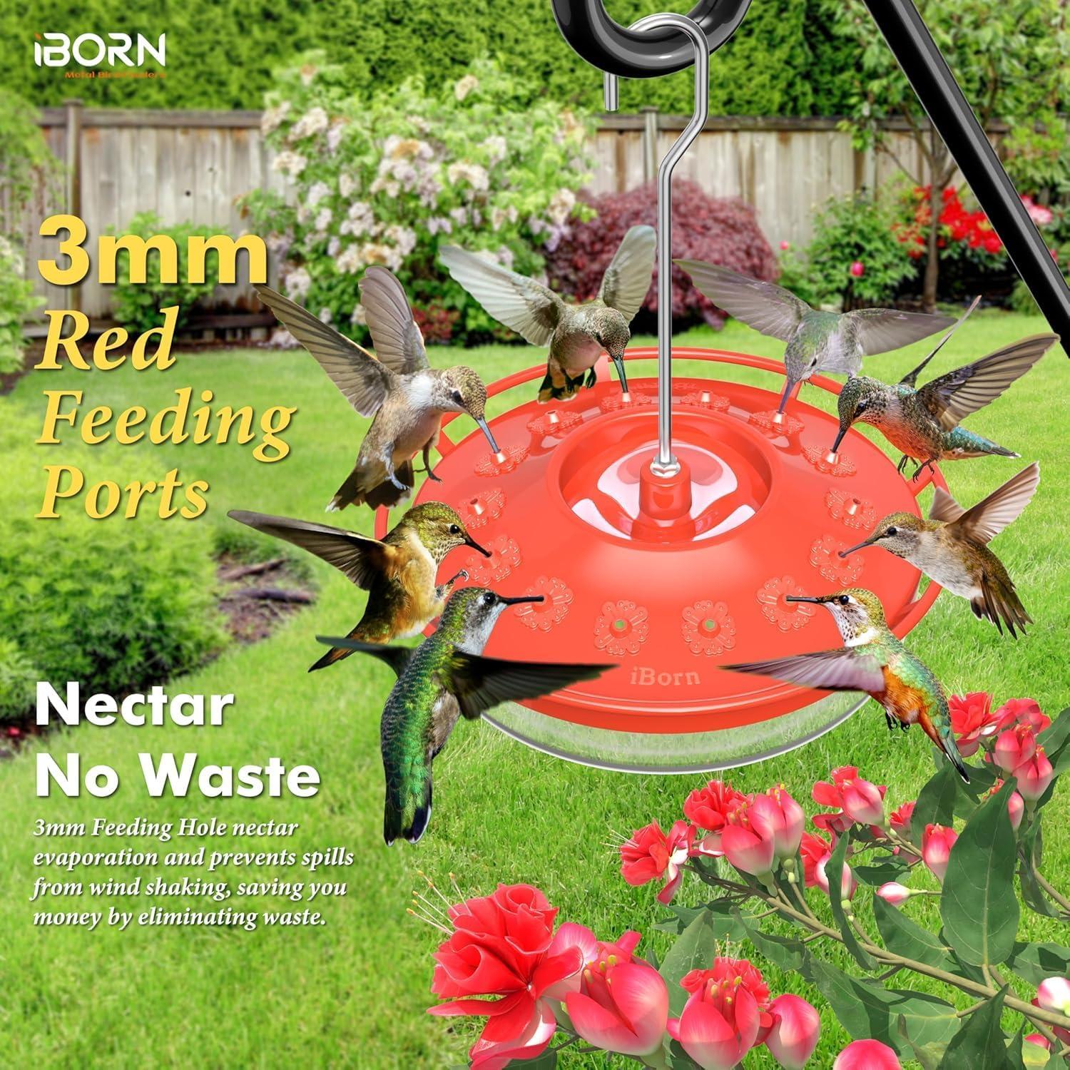 Alimentador de Colibrí iBorn 13 oz Rojo a Prueba de Abejas