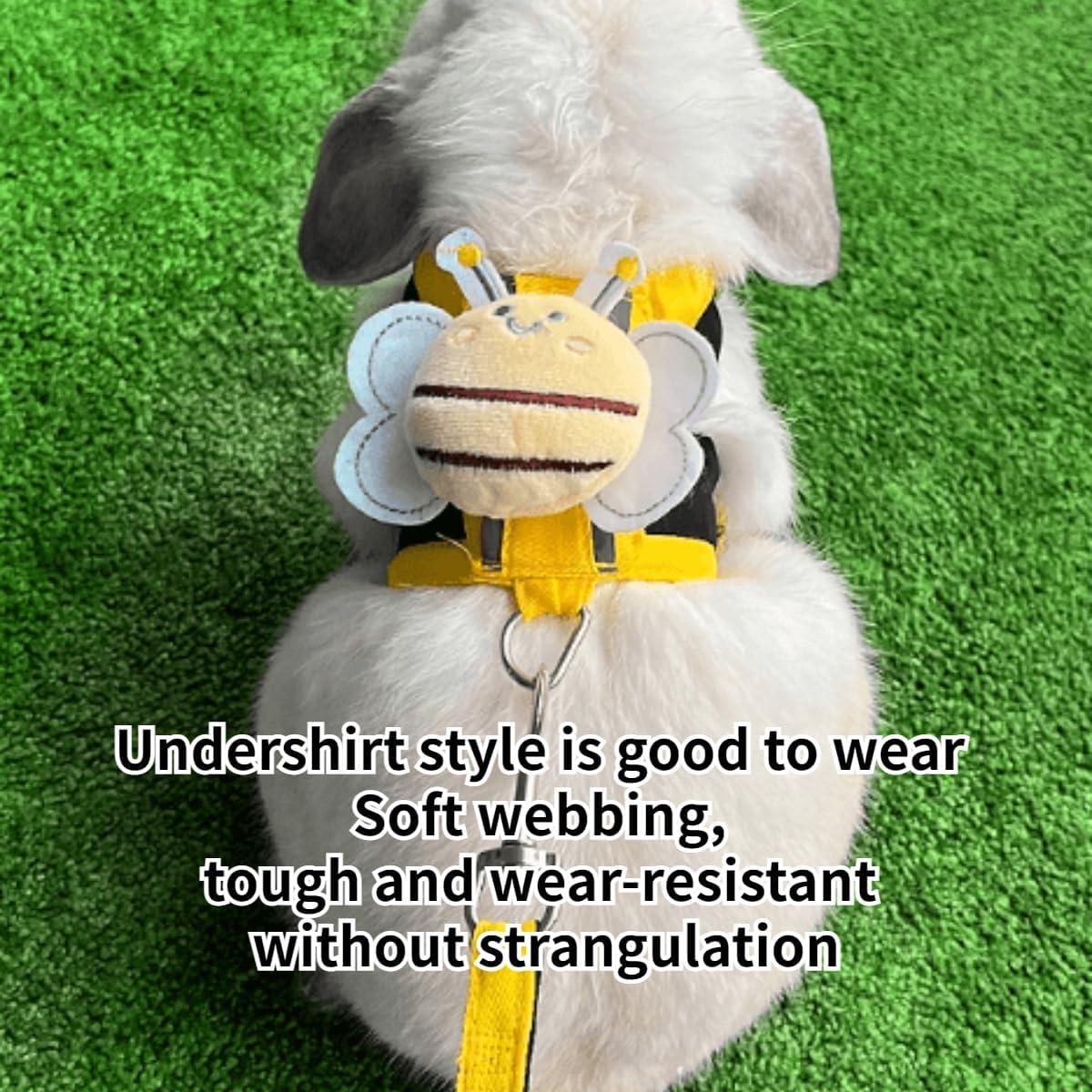 Arnés Ajustable para Conejo Copfeu con Correa 150cm Amarillo