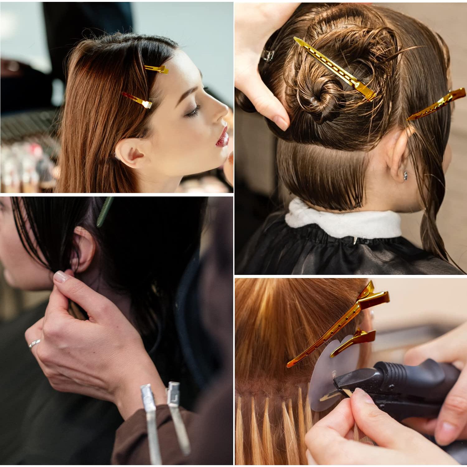 Pinzas para el cabello tipo caimán Weidashi 12 piezas metálicas