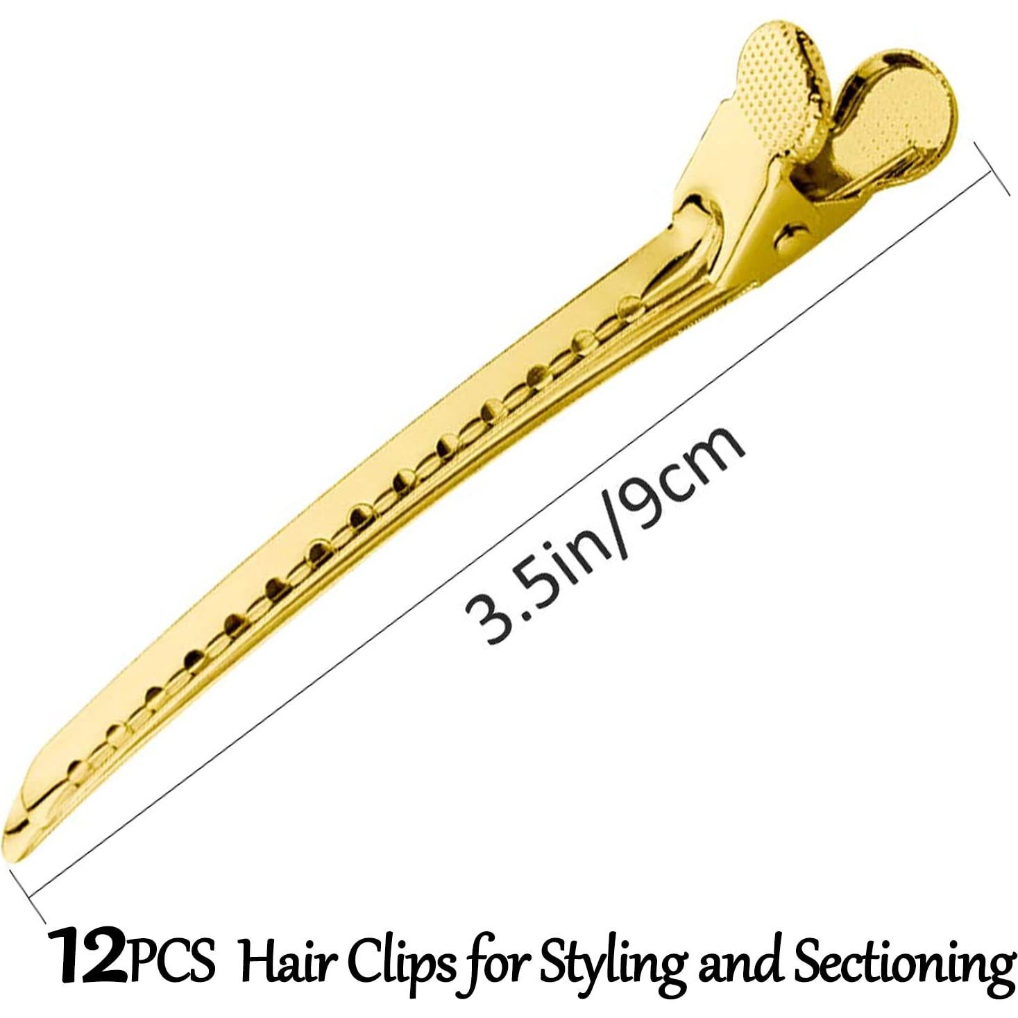 Pinzas para el cabello tipo caimán Weidashi 12 piezas metálicas