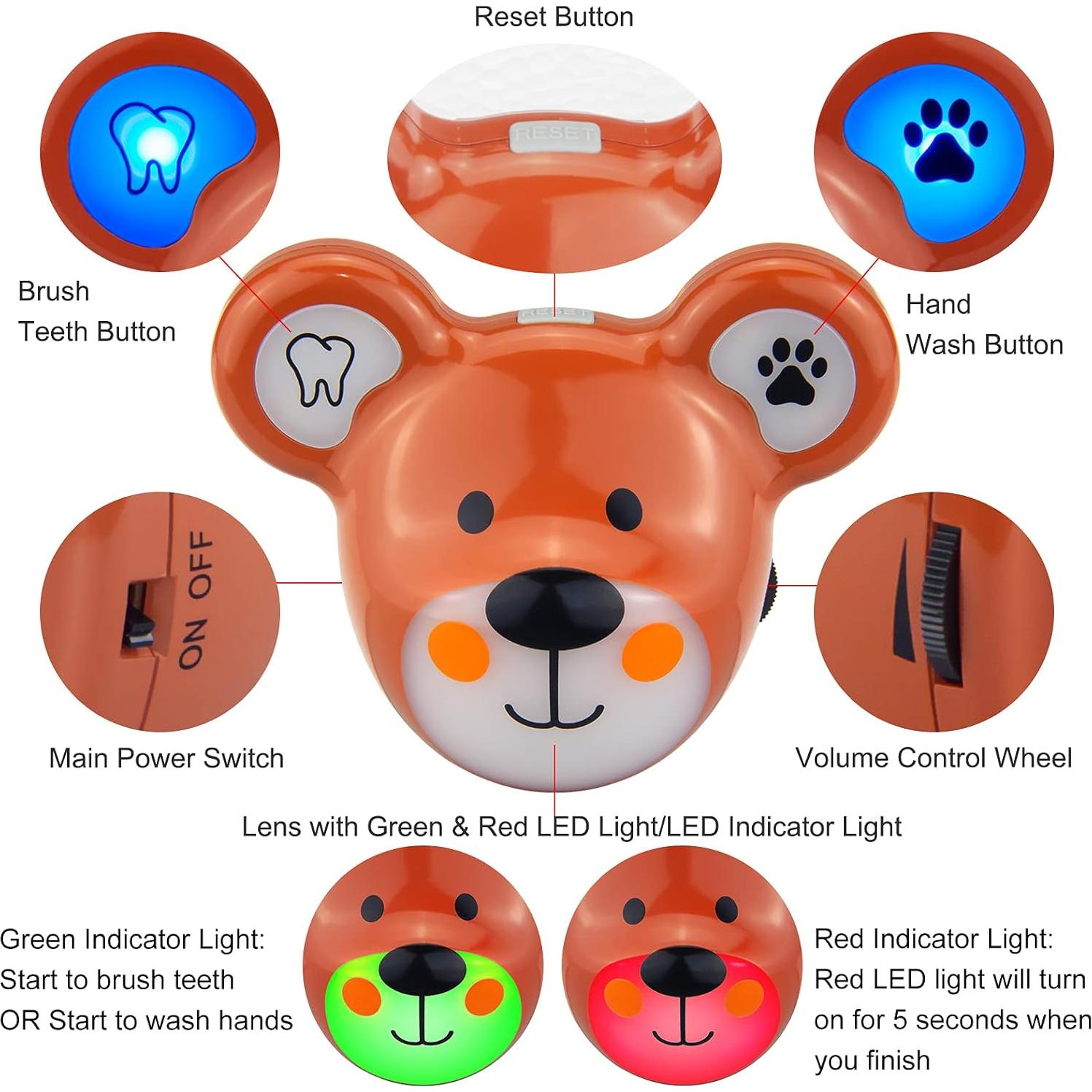 Temporizador Musical LUXSWAY para Niños Oso Recargable LED
