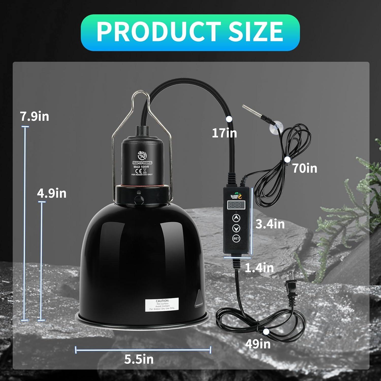 Lámpara de Reptiles REPTI HOME Dome 14 cm con Pantalla LED 100W