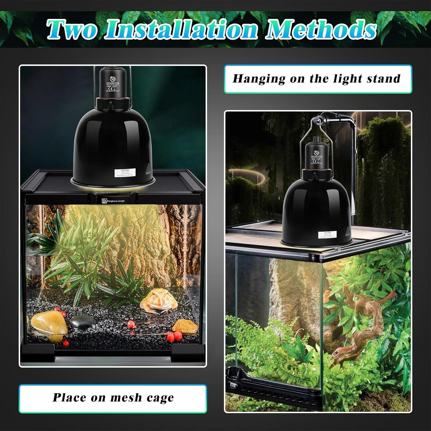 Lámpara de Reptiles REPTI HOME Dome 14 cm con Pantalla LED 100W