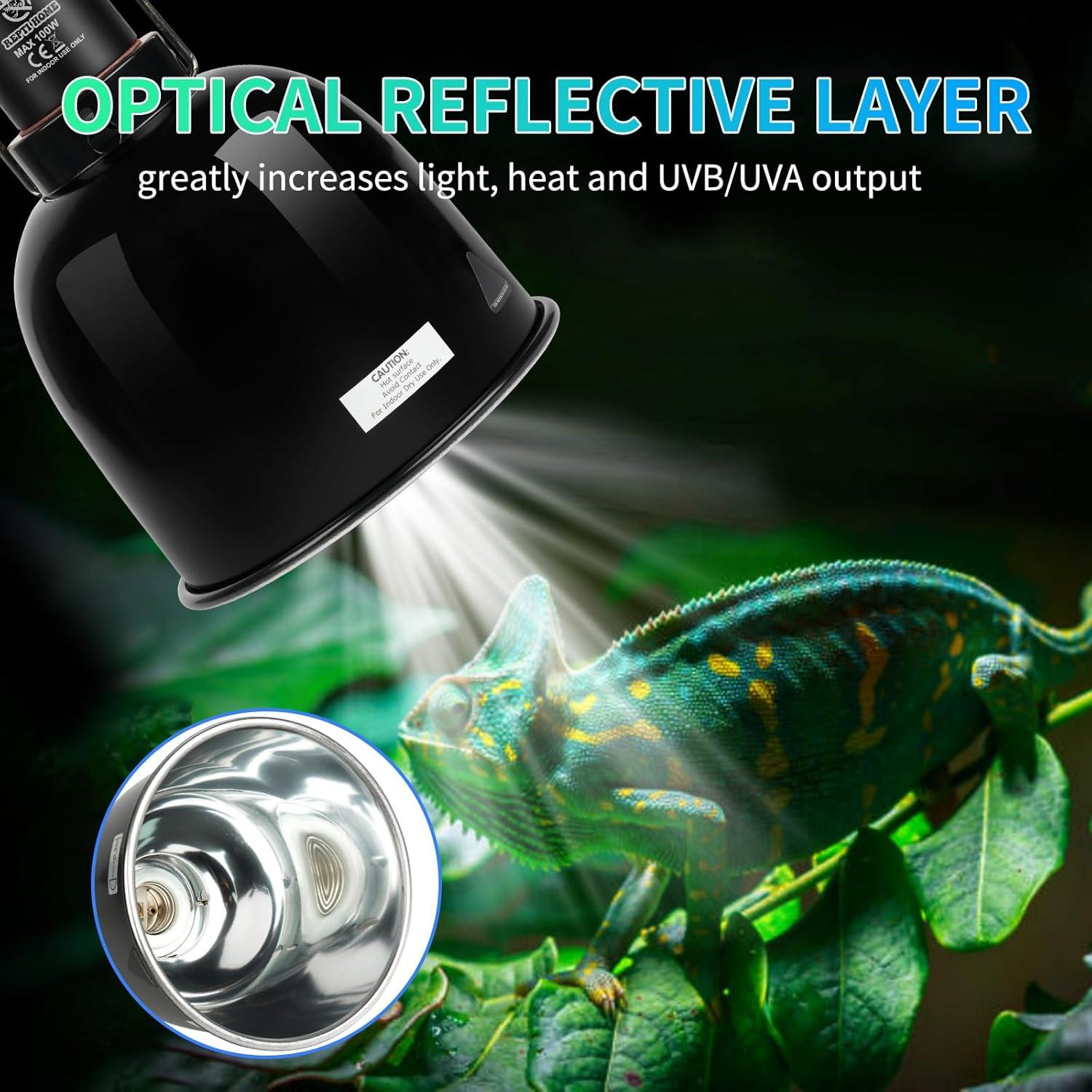 Lámpara de Reptiles REPTI HOME Dome 14 cm con Pantalla LED 100W