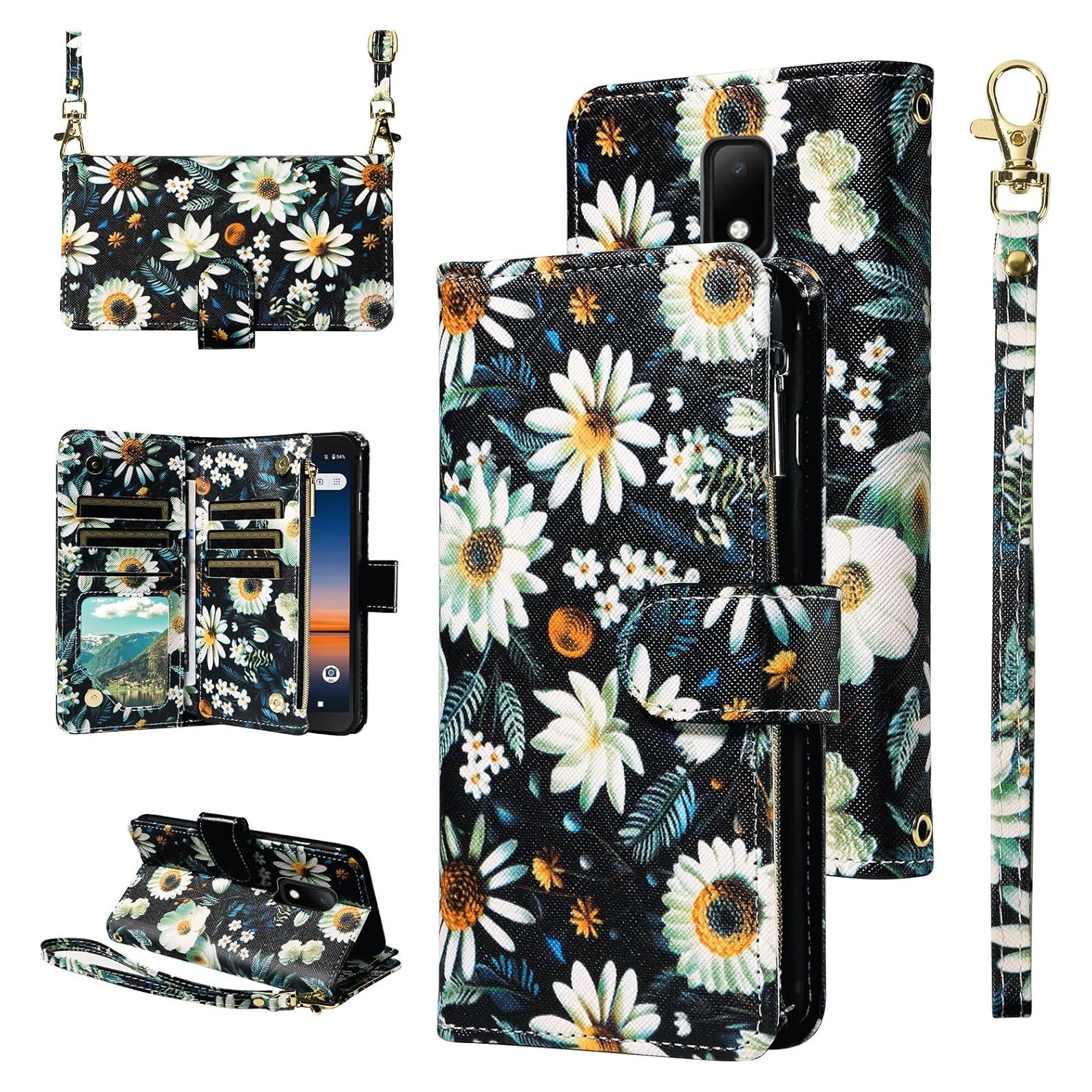 Funda billetera Furill para Cricket Vision 3/AT&T Calypso negra