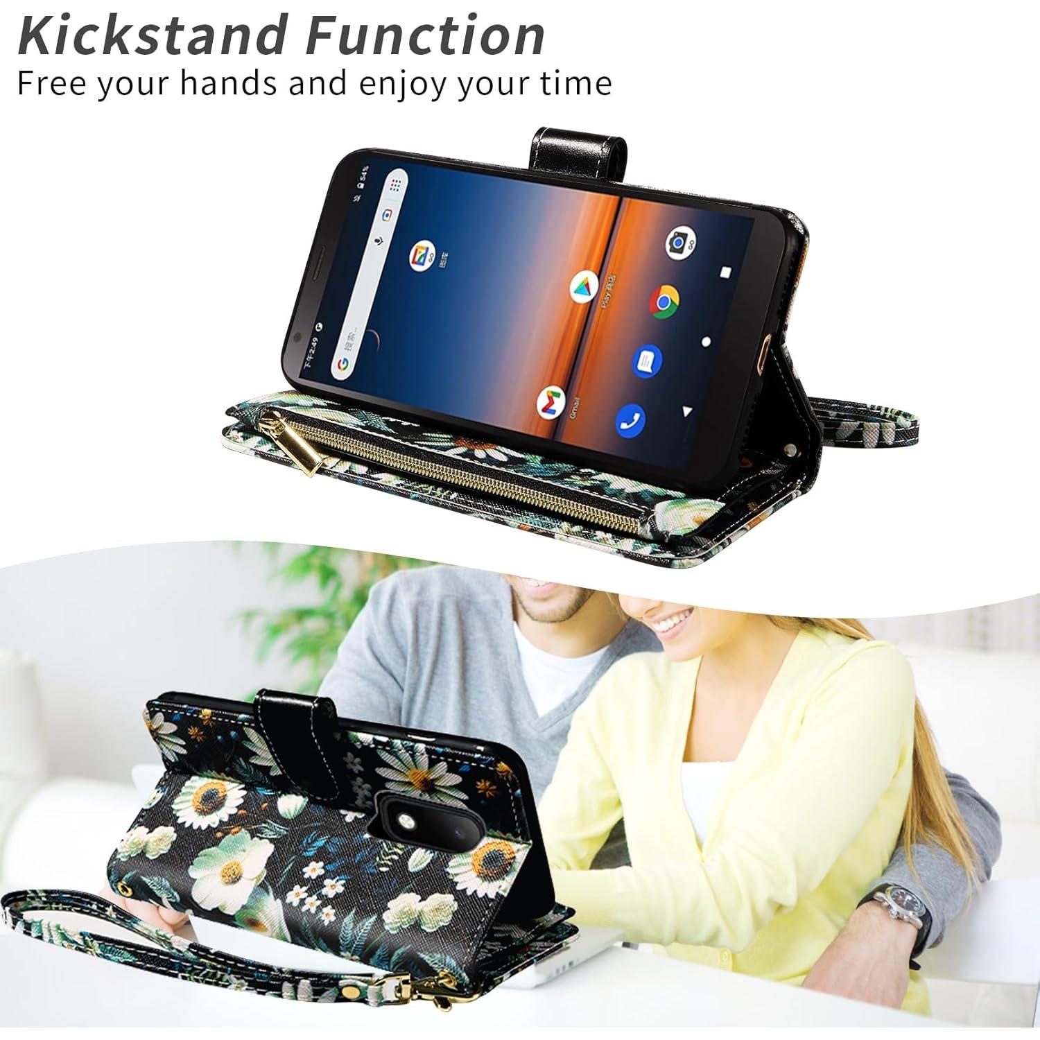 Funda billetera Furill para Cricket Vision 3/AT&T Calypso negra