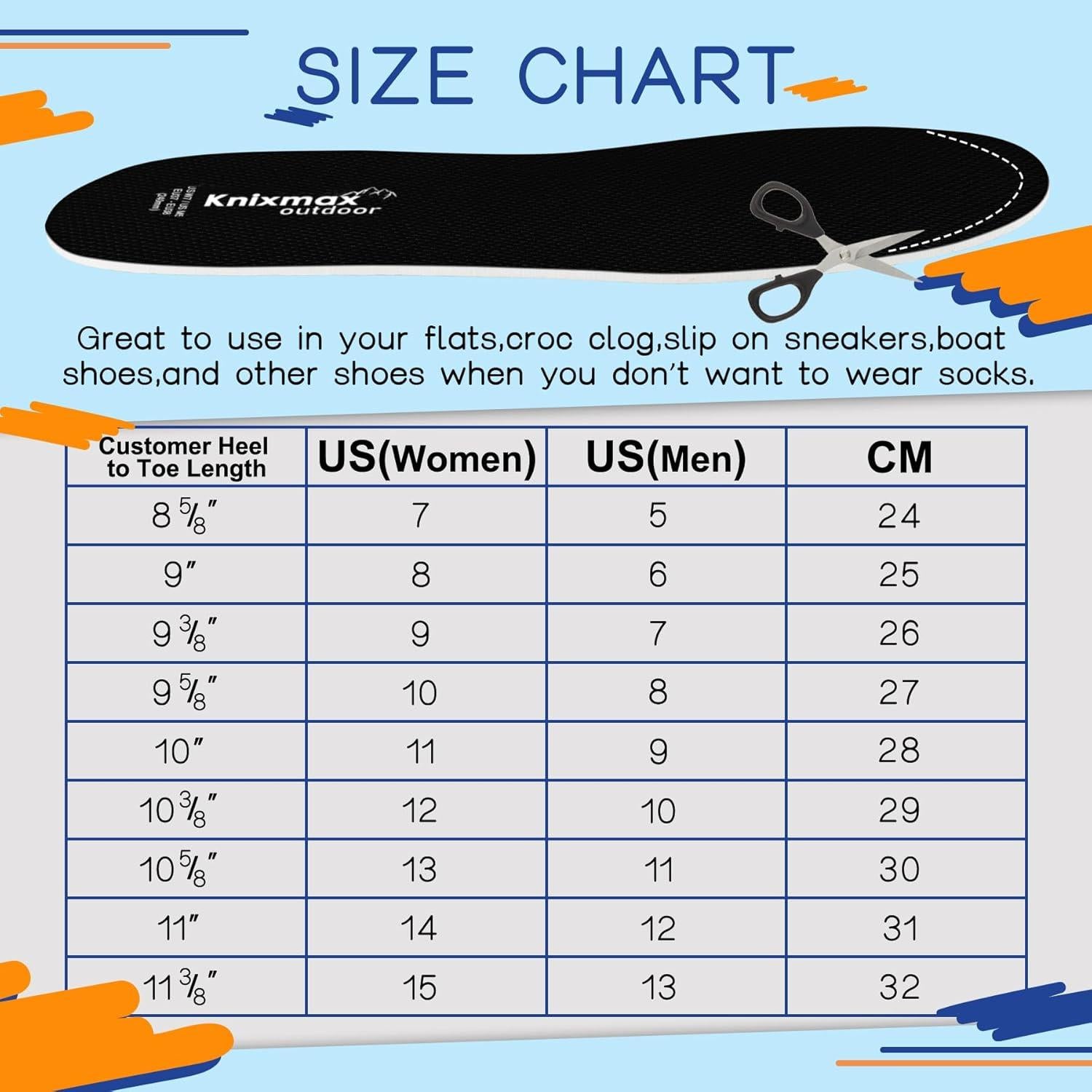 Plantillas Ultra-Finas para Crocs Knixmax - Tamaño 2 EU35