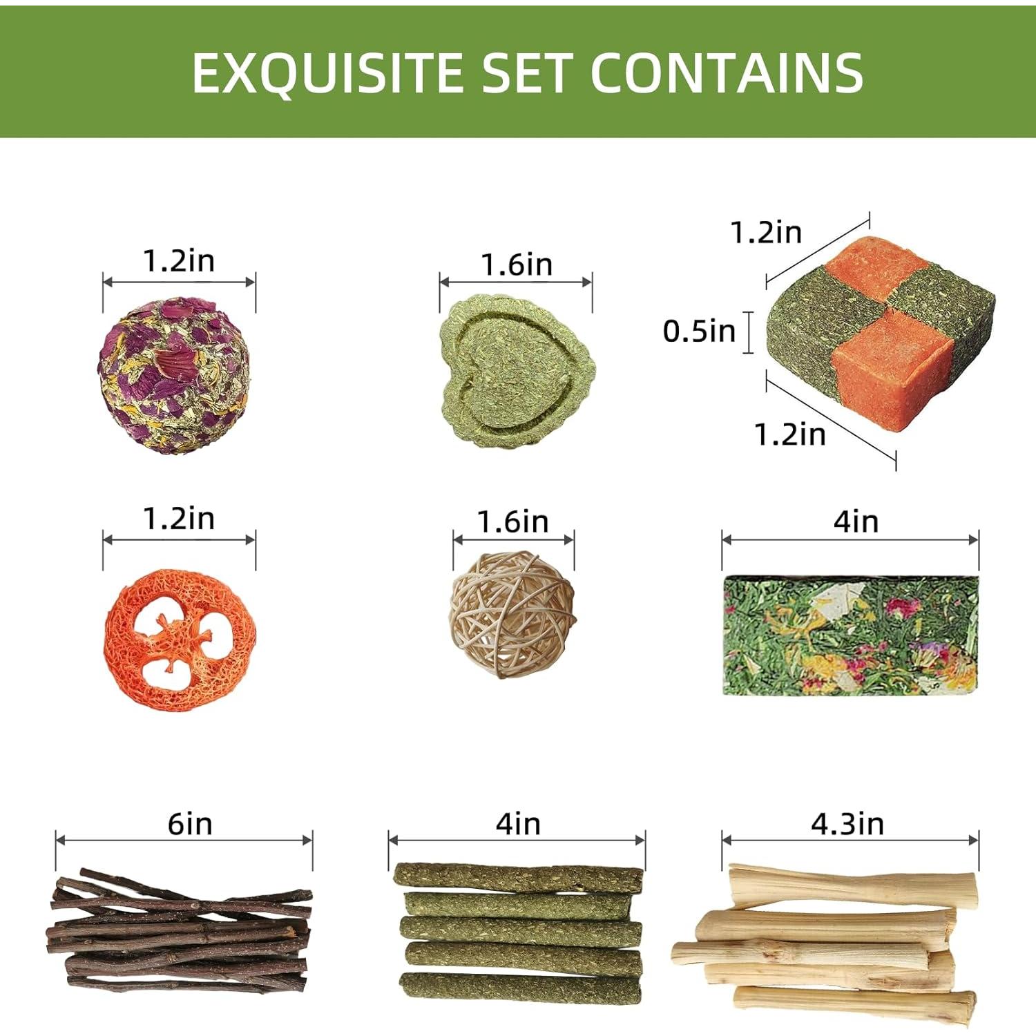 Juguetes para Conejos y Chinchillas Tyotrbs 50-60 Pcs