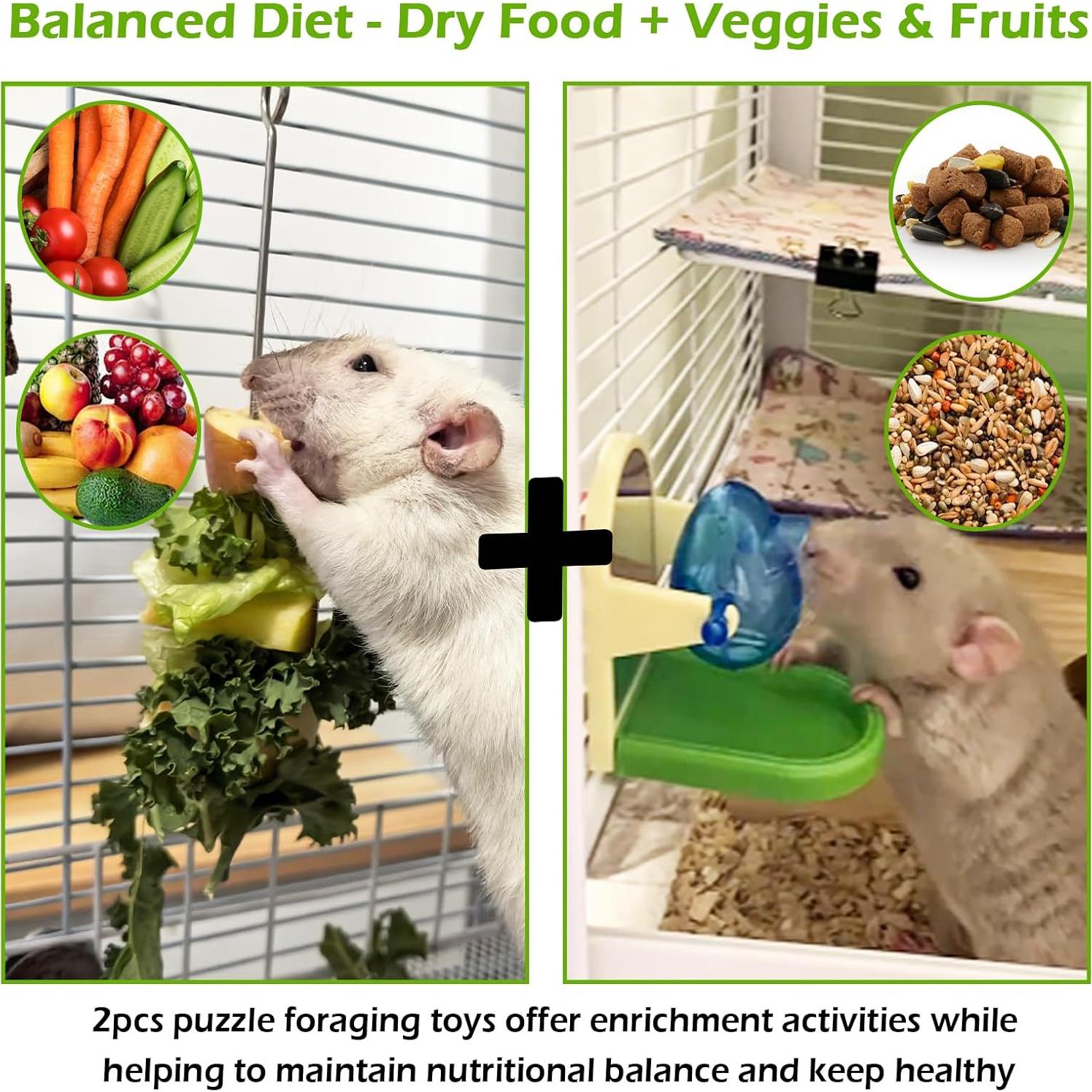 Juego de Juguetes de Enriquecimiento Jevnd para Ratas 2 Piezas