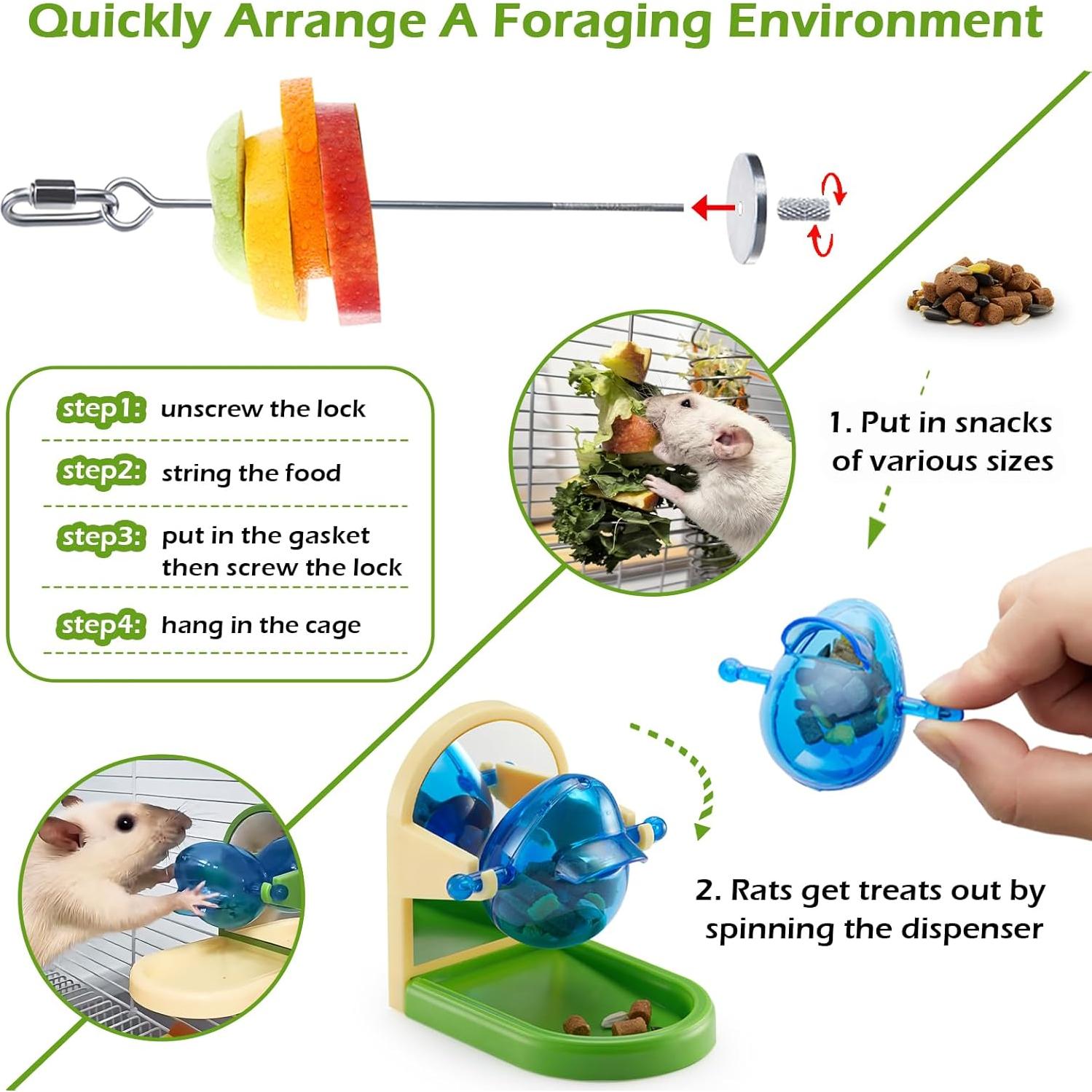 Juego de Juguetes de Enriquecimiento Jevnd para Ratas 2 Piezas