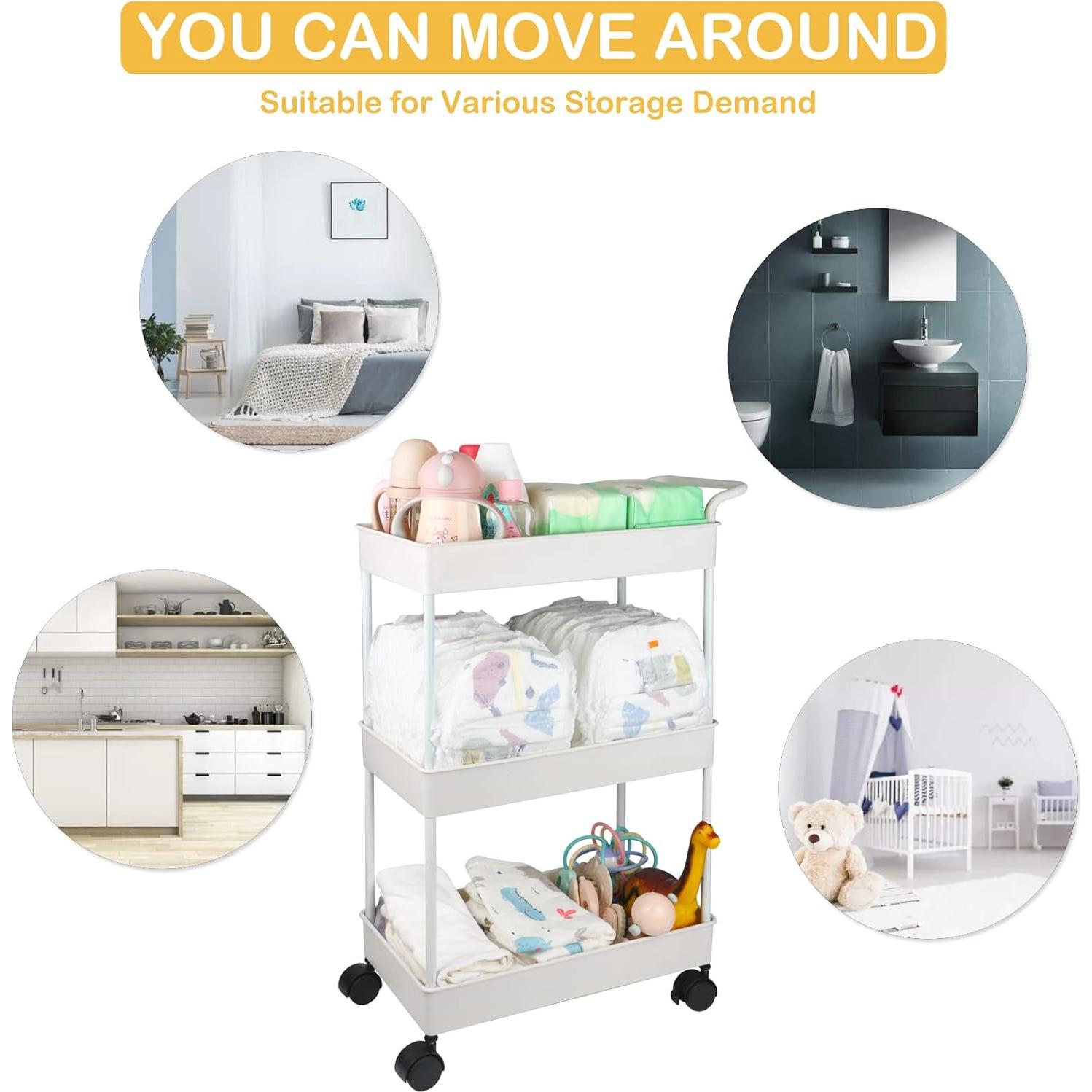 Cesta Organizador de Pañales Volnamal Beige Móvil 69.49 cm