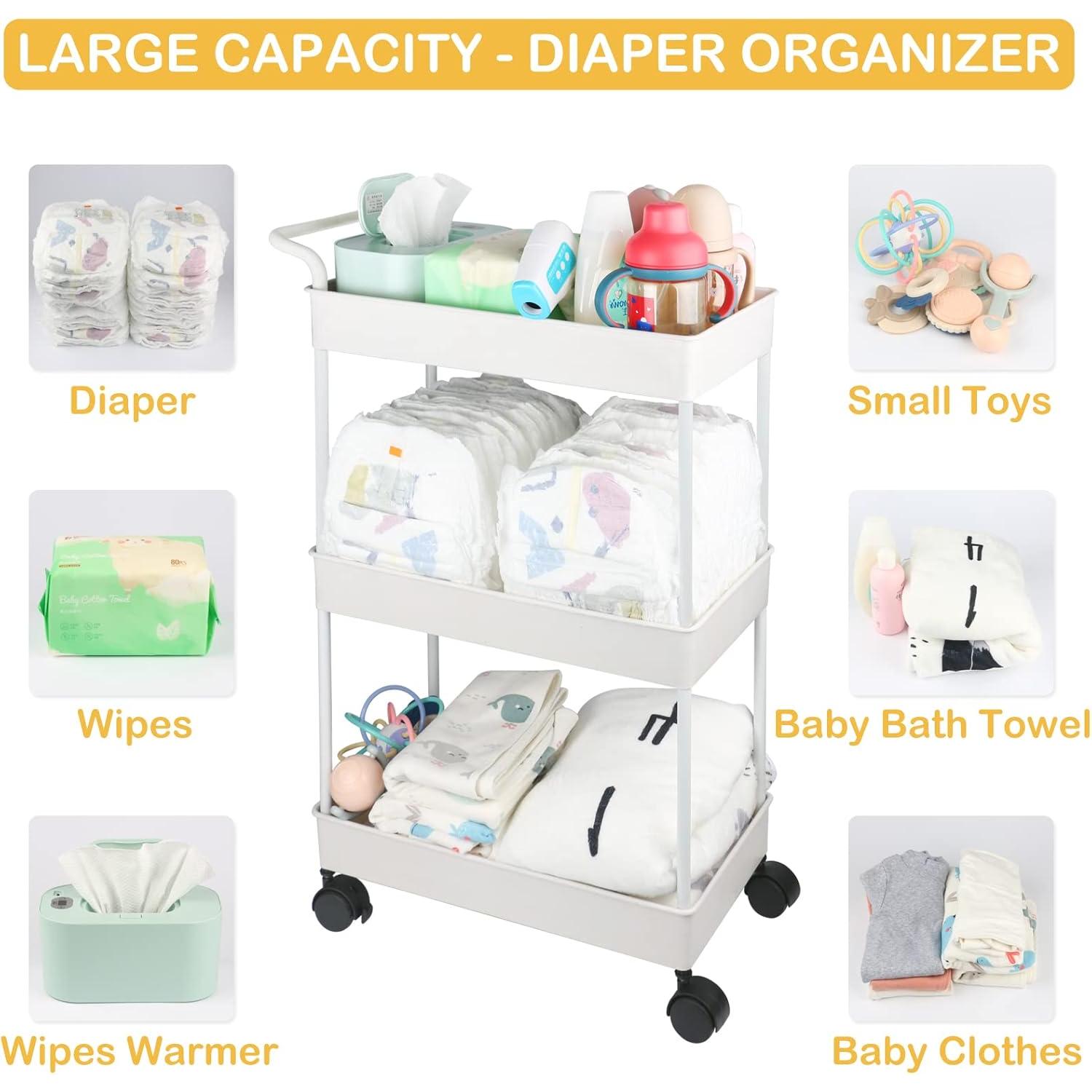 Cesta Organizador de Pañales Volnamal Beige Móvil 69.49 cm