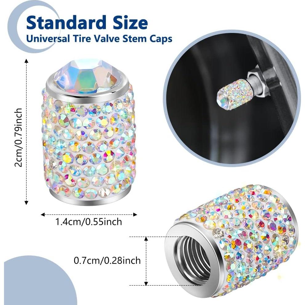 Tapas de Válvula de Neumático Brillantes SAVORI - 4 Piezas