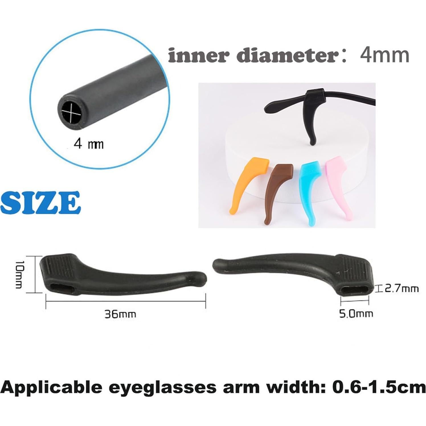 Ganchos de oreja para gafas OPUGIT - Silicona Antideslizante 10 pares