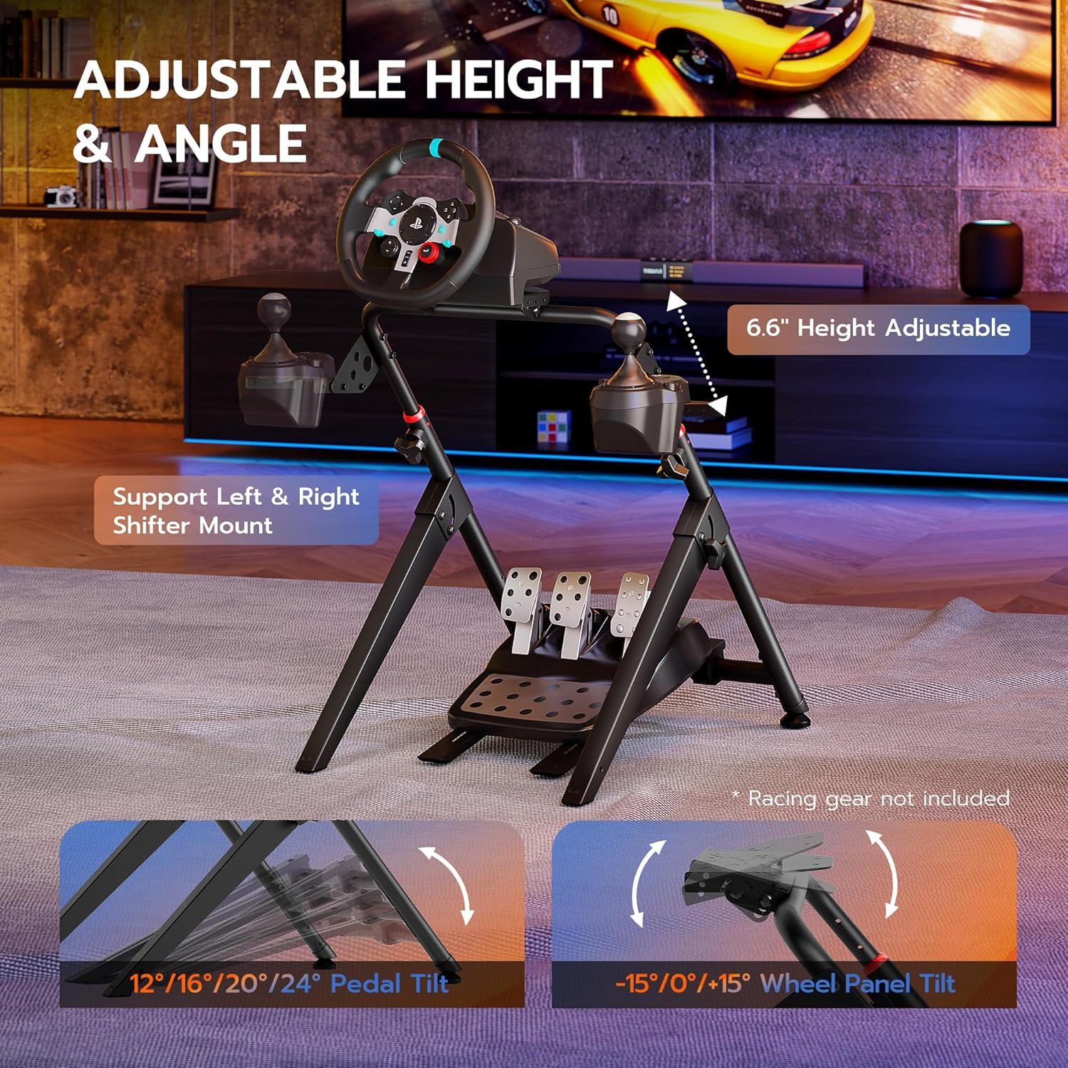 Soporte de Volante ARES WING GRS1004BK Plegable para Simulación