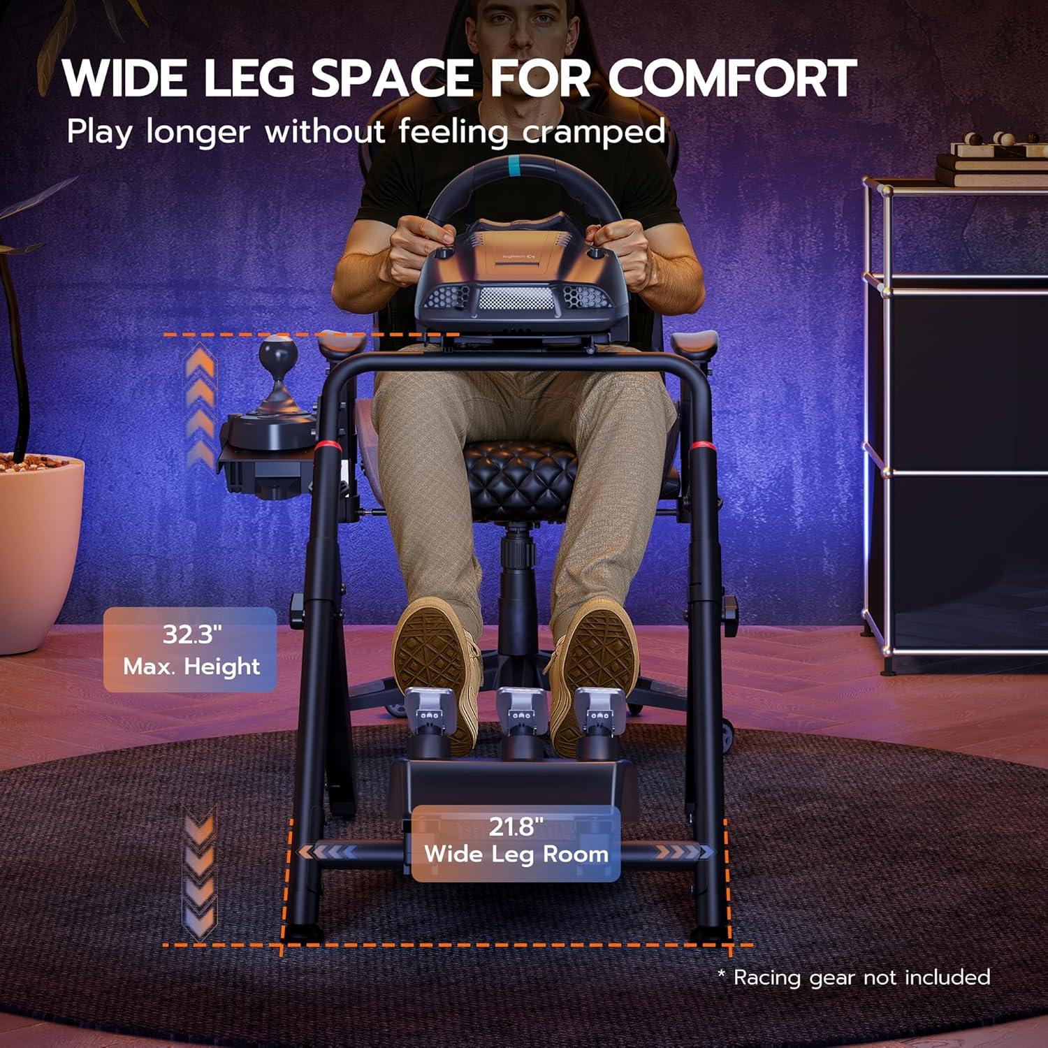 Soporte de Volante ARES WING GRS1004BK Plegable para Simulación