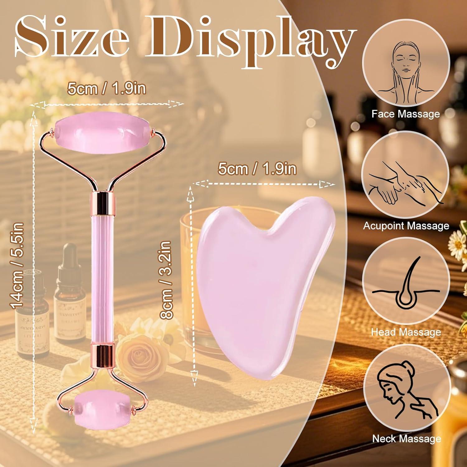 Juego de Masaje Facial Gua Sha y Rodillo Ao Yee ZGL 16.5cm