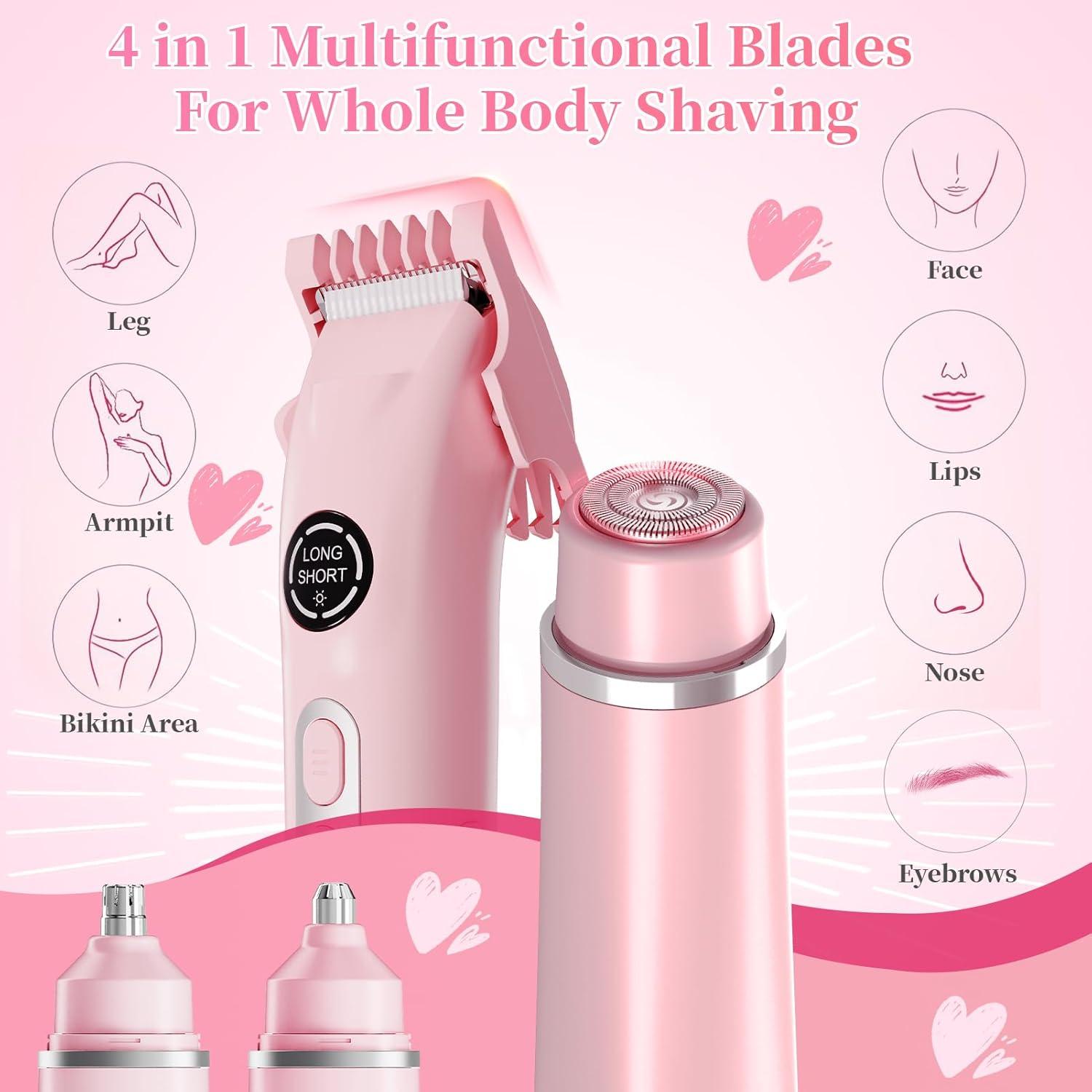 Recortadora de Bikini 4 en 1 TMQ Rosa Impermeable IPX7