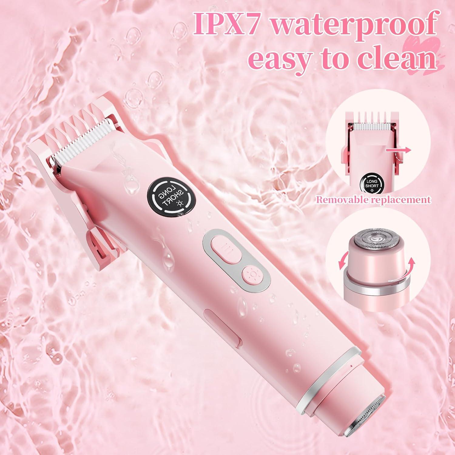 Recortadora de Bikini 4 en 1 TMQ Rosa Impermeable IPX7