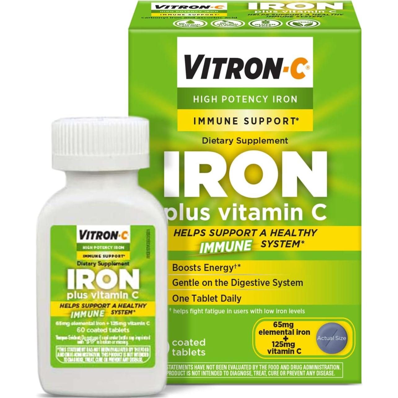 Suplemento de Hierro Vitron-C Alta Potencia 60 Tabletas