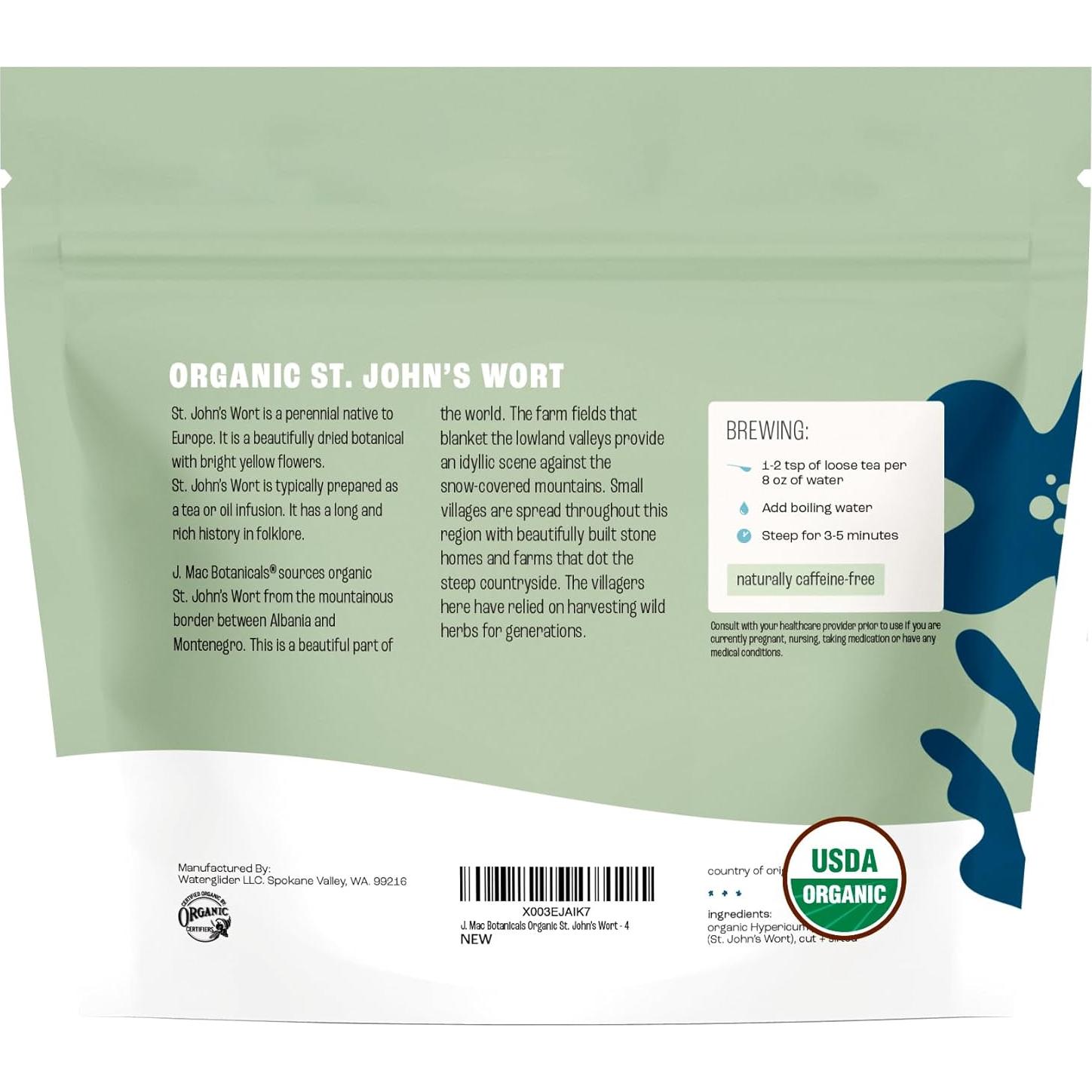 Hierba de San Juan orgánica J Mac Botanicals 113.4 g