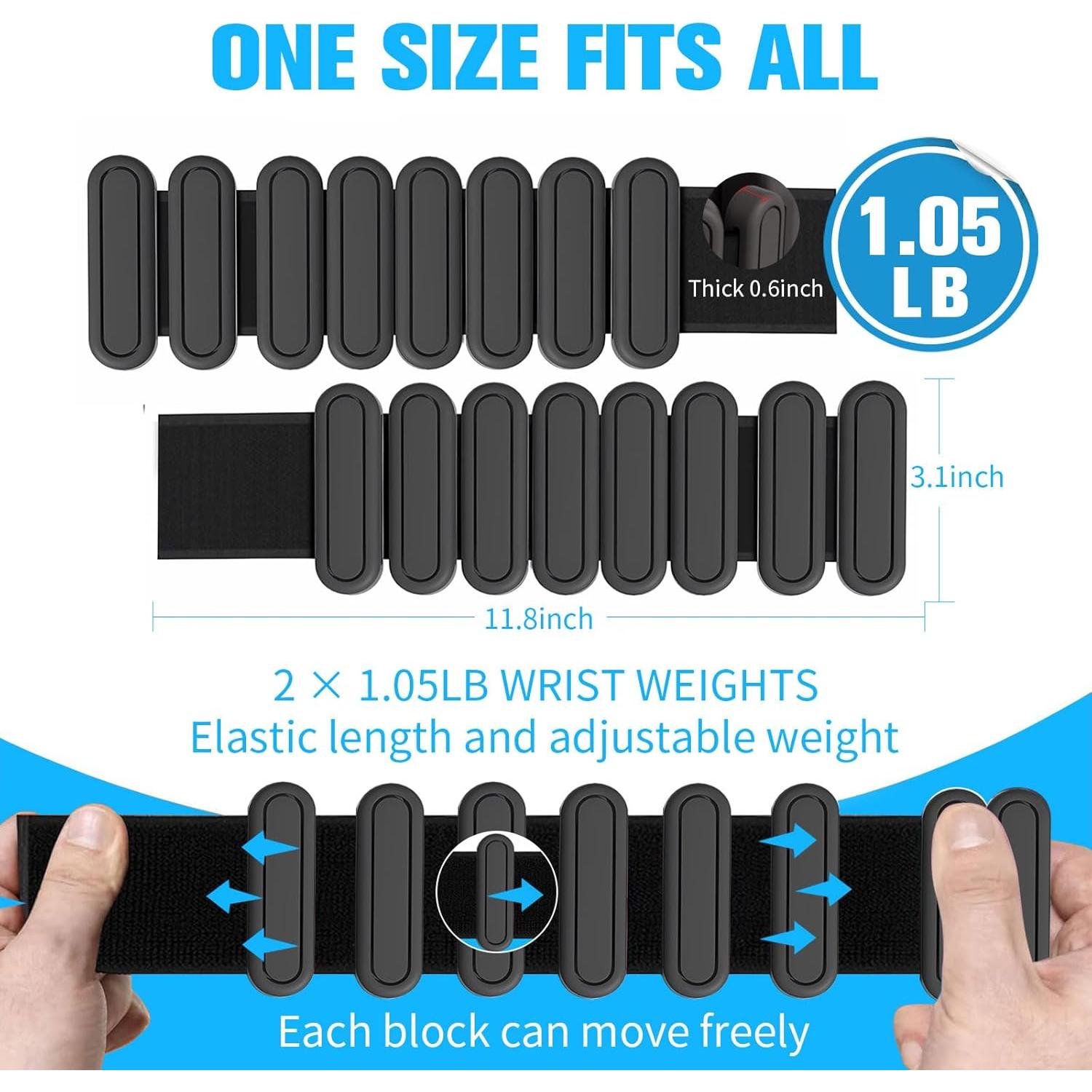 Pesas Ajustables para Muñeca y Tobillo AYSOW 0.45 kg - Juego de 2