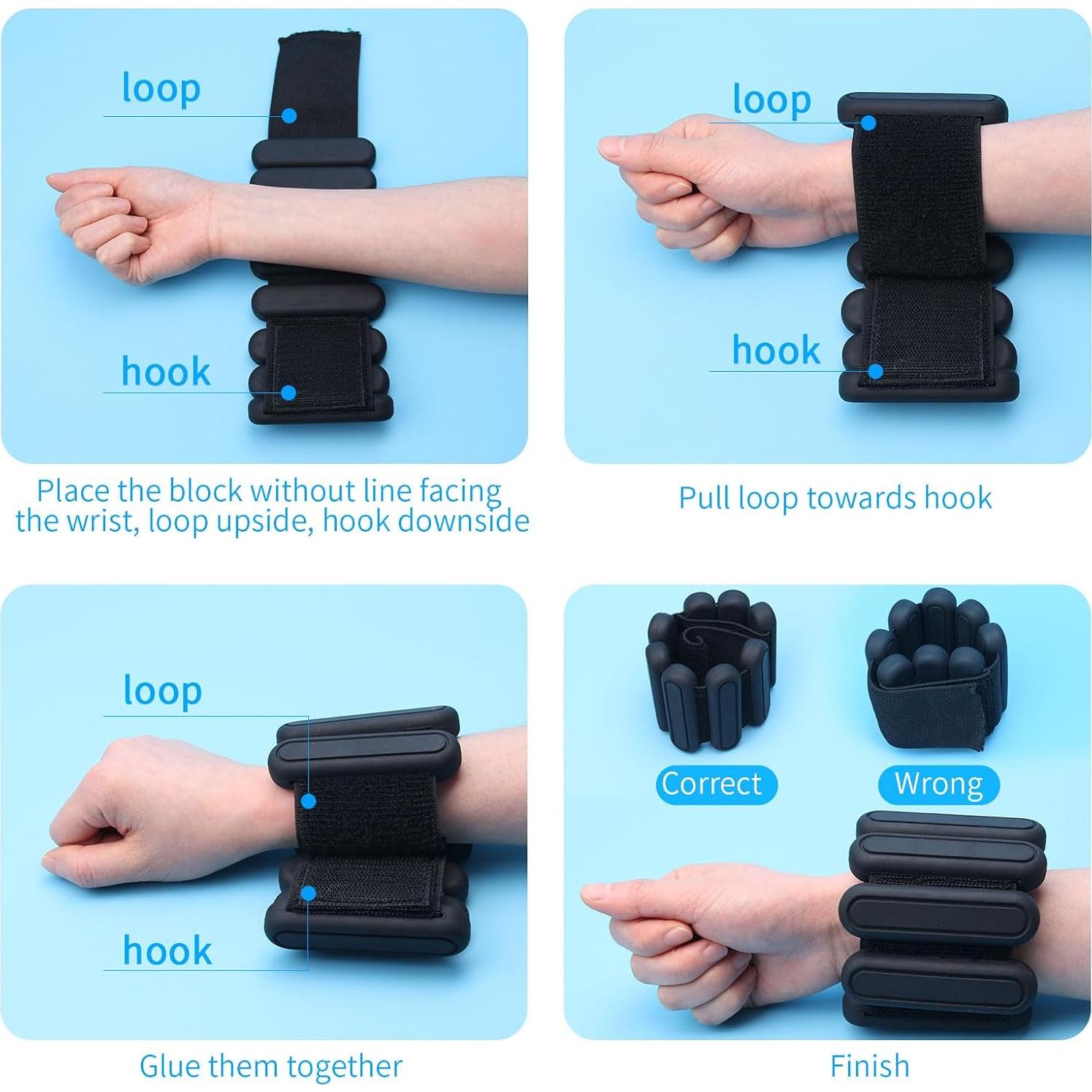 Pesas Ajustables para Muñeca y Tobillo AYSOW 0.45 kg - Juego de 2