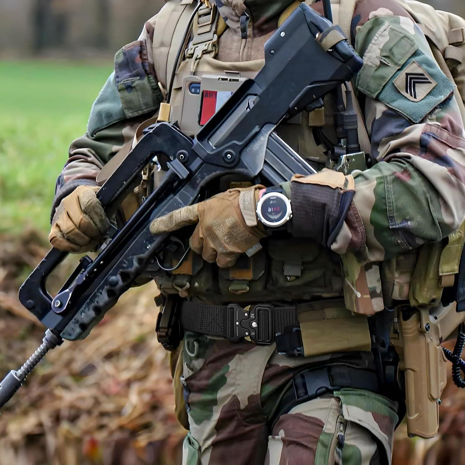 Cinturón Táctico MOZETO para Hombres Negro 30-36" 1.5" Ancho