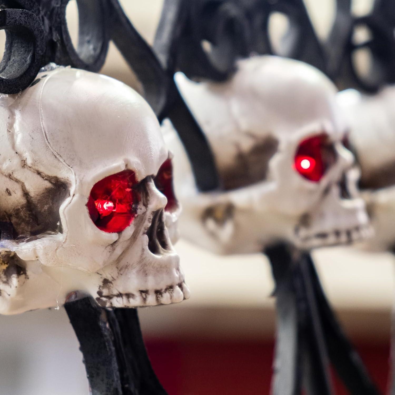 Luces LED Halloween 12 Pcs Ojos Rojos Xuhal 61 cm Batería No Incluida