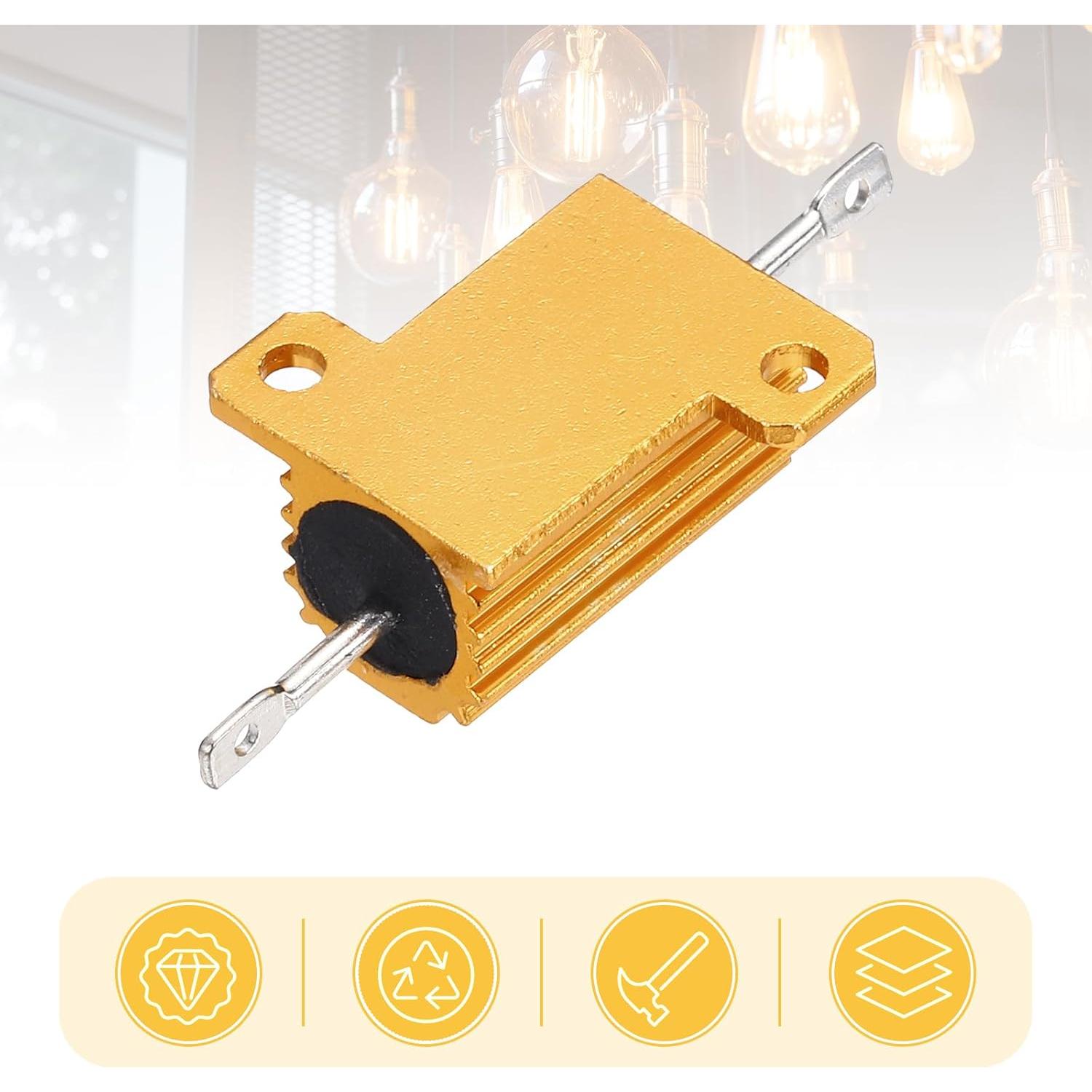 Resistores de Carcasa de Aluminio uxcell 25W 0.01 Ohm 3 Pcs