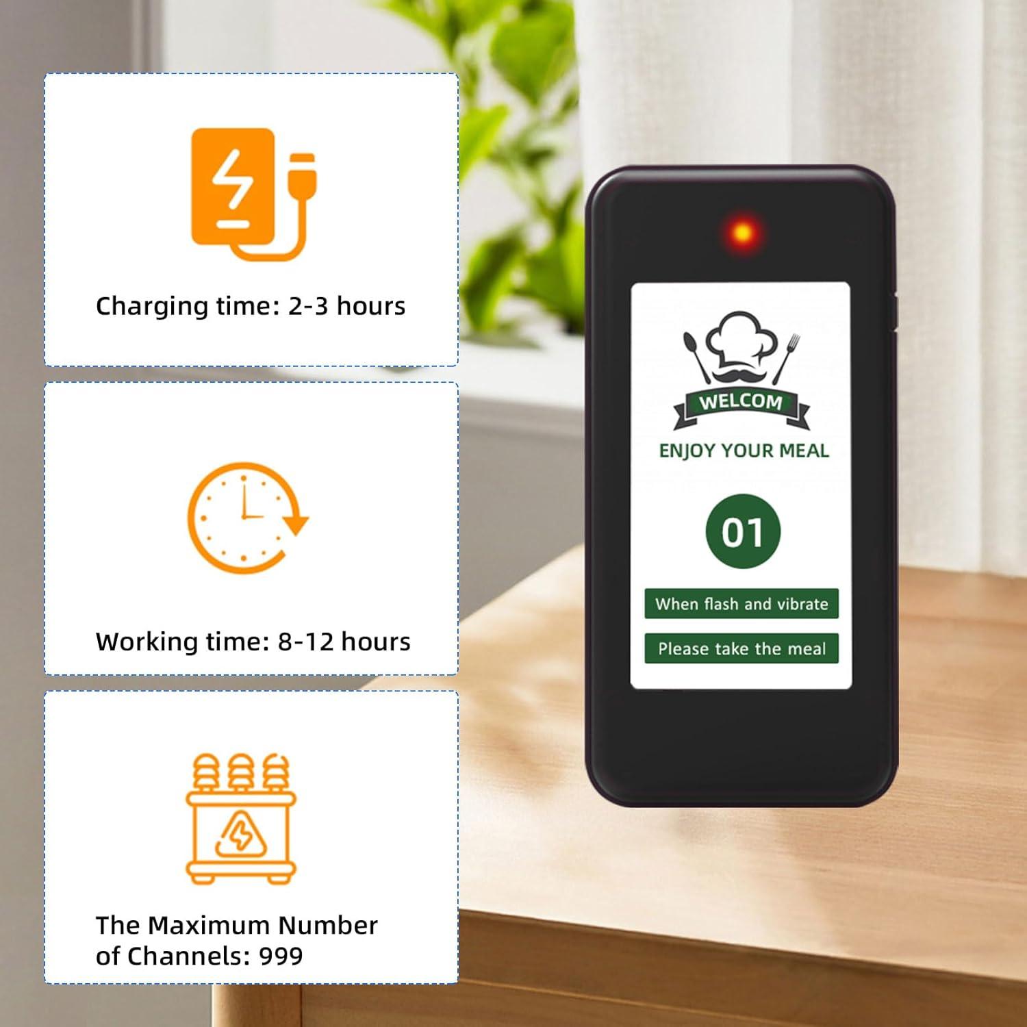 Sistema de Pagers Inalámbricos SavvyMate 16 Pagers 500m Alcance