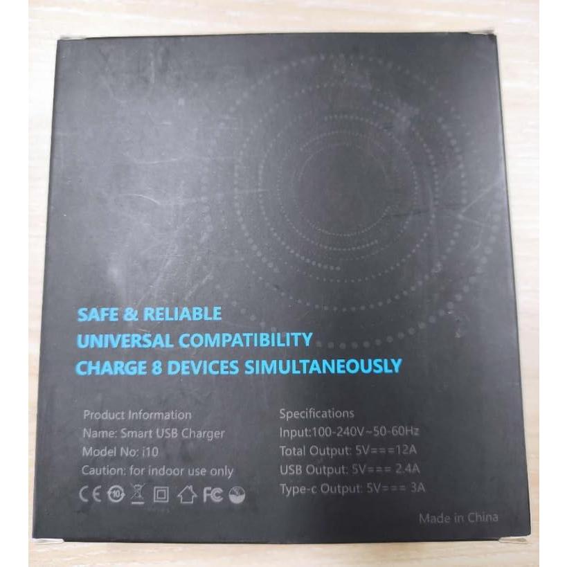 Cargador USB Slitinto 60W 8 Puertos con Pantalla LCD