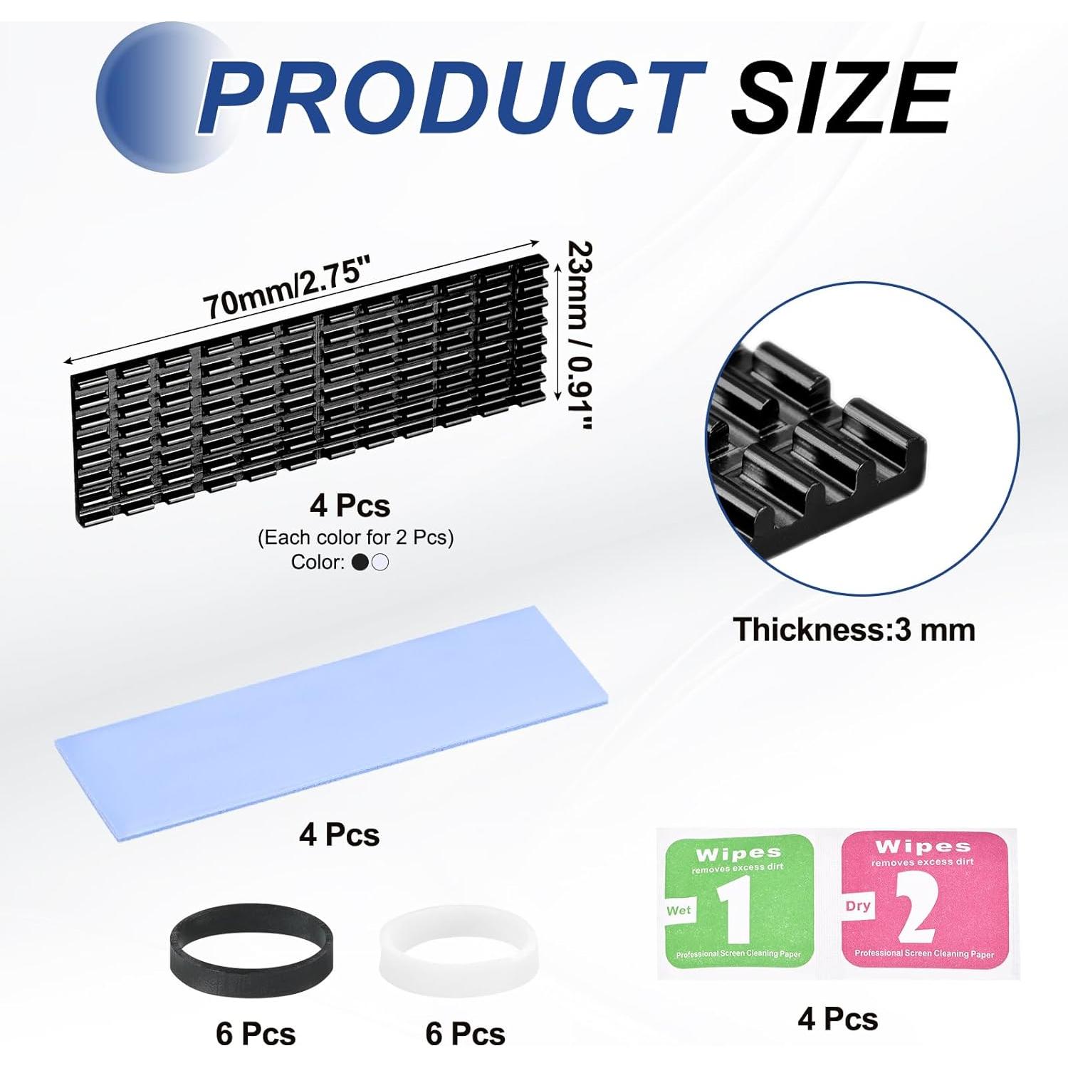 Disipador de Calor PATIKIL para SSD M.2 2280 Aluminio 70x22mm