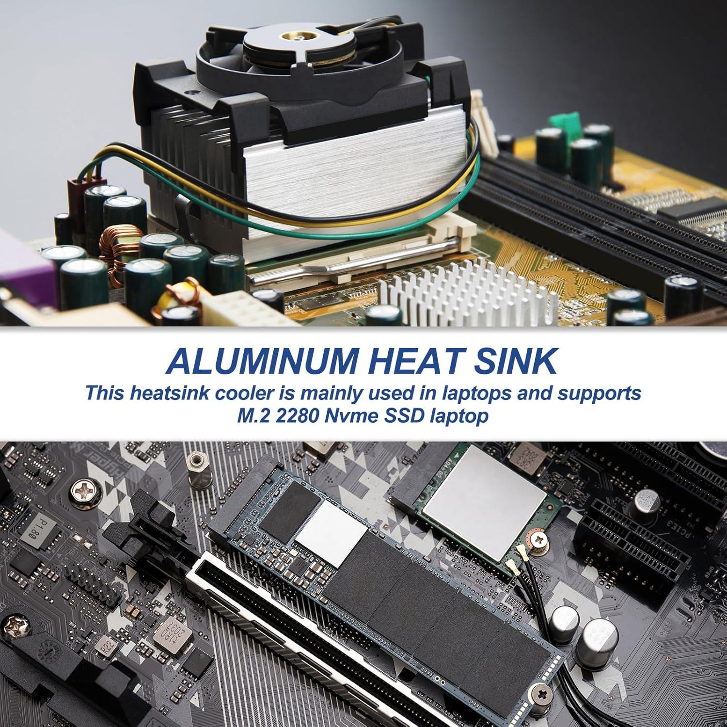 Disipador de Calor PATIKIL para SSD M.2 2280 Aluminio 70x22mm