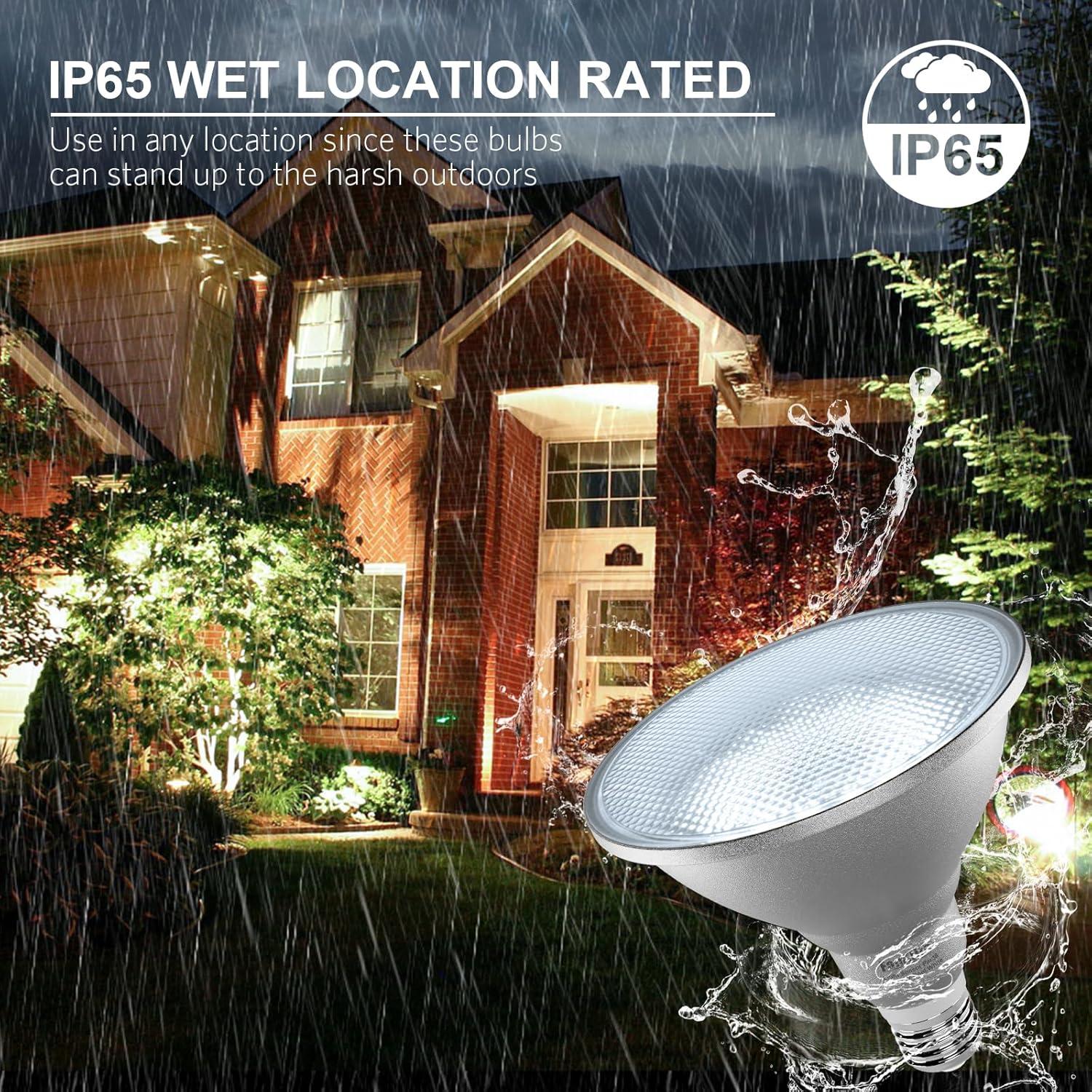 Bombillas LED PAR38 20W Dusk to Dawn con Sensor Luz - 2 Pzas