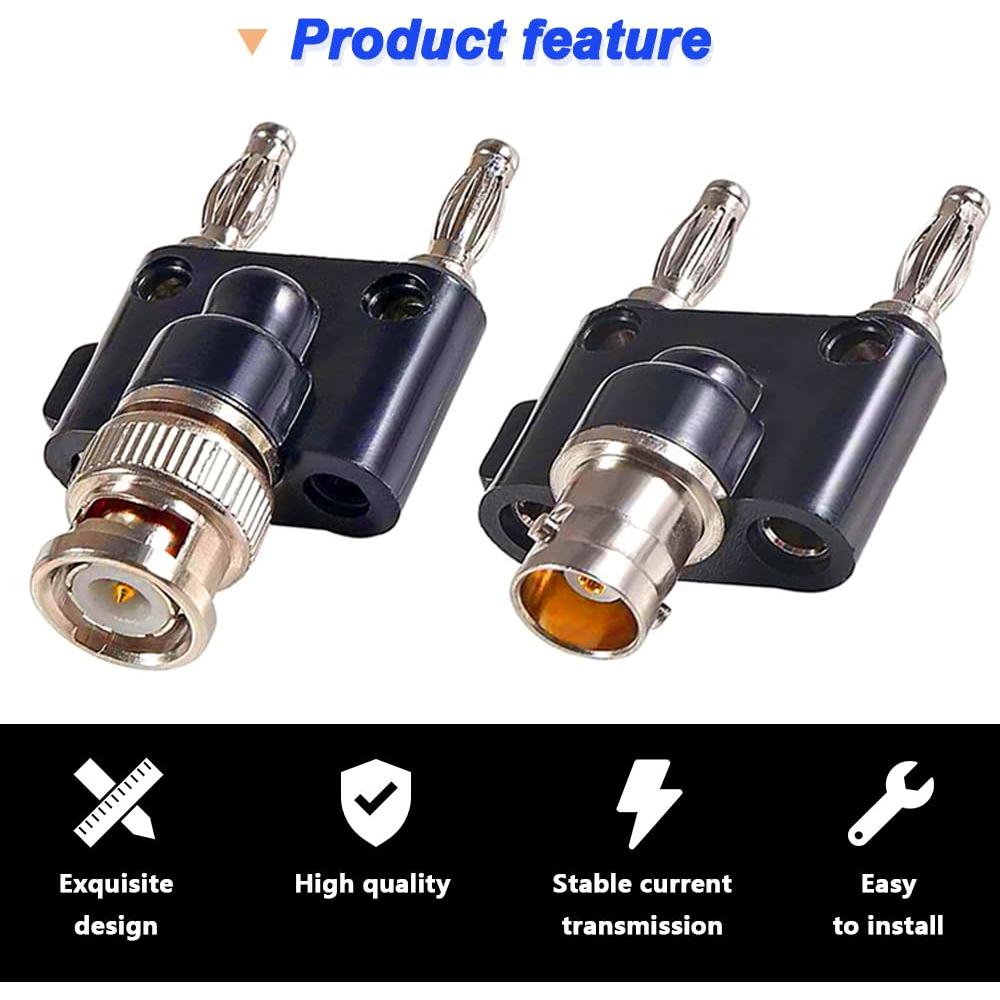 Adaptador Coaxial BNC Macho y Hembra a Doble Banana - DKARDU