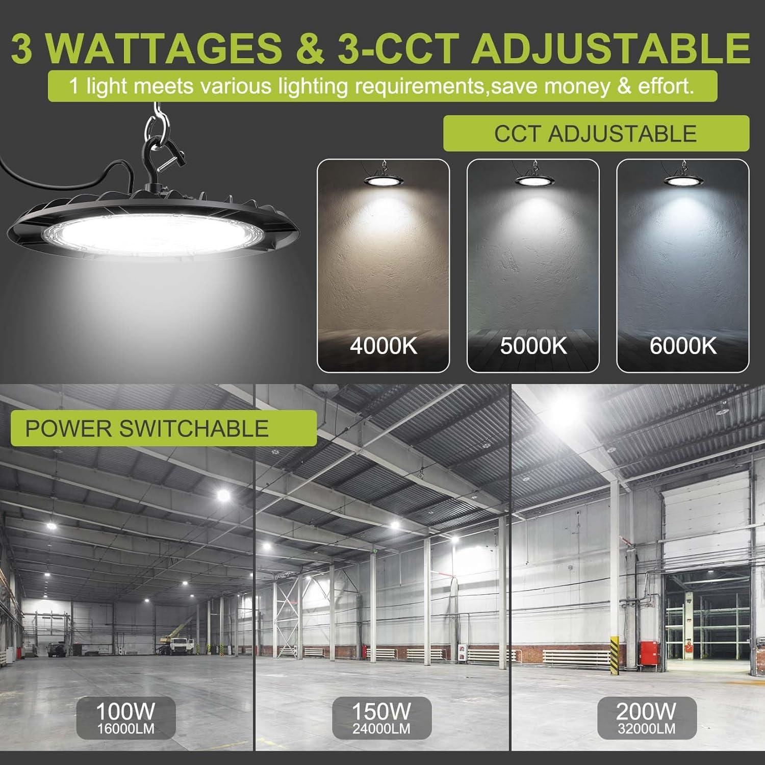 Luz LED Alta Bahía Hylele 200W 6000K Regulable Paquete 5